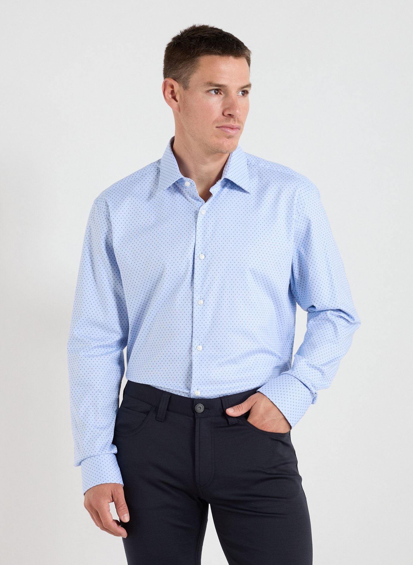 BOSS Chemise regular en coton mélangé Multicolore