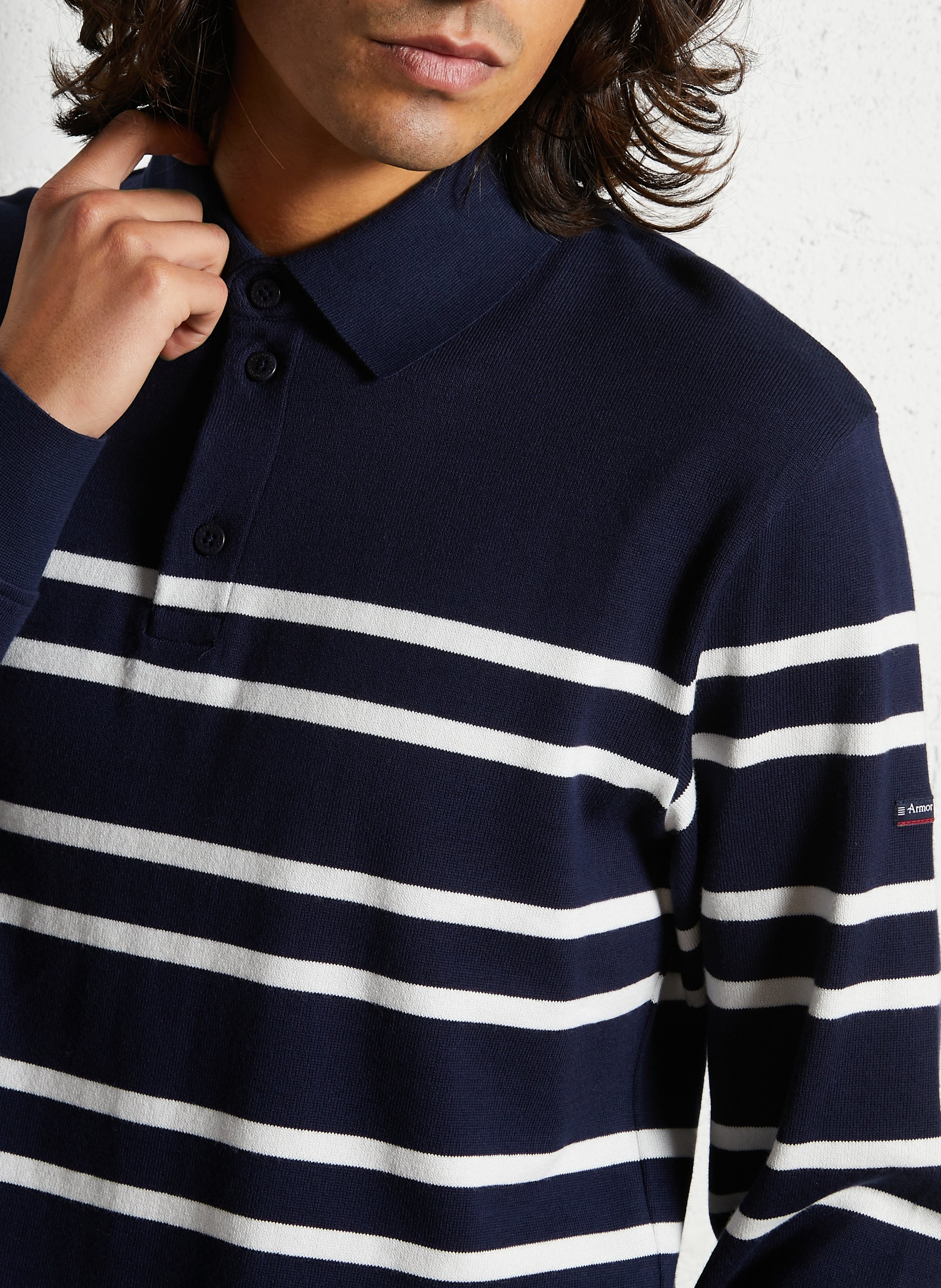 Polo droit en maille en coton ARMOR-LUX Bleu
