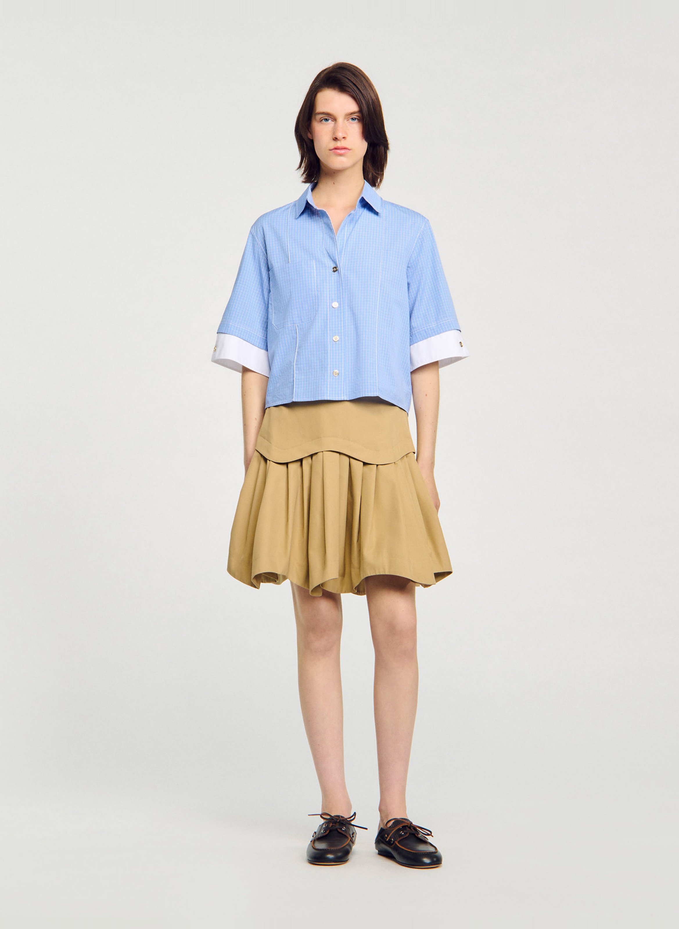 Chemise col classique coton SANDRO Bleu