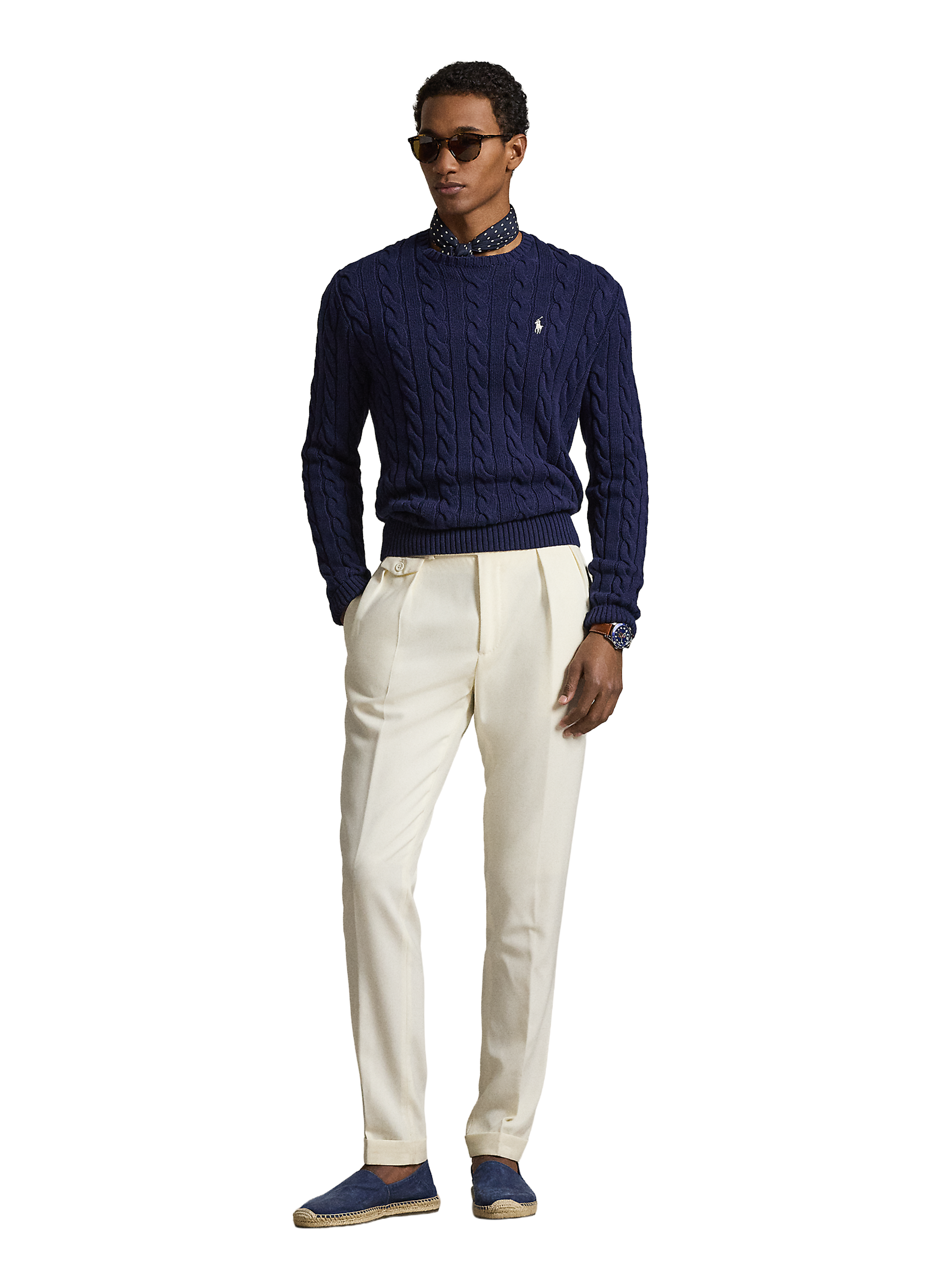 Cable knit jumper Blue