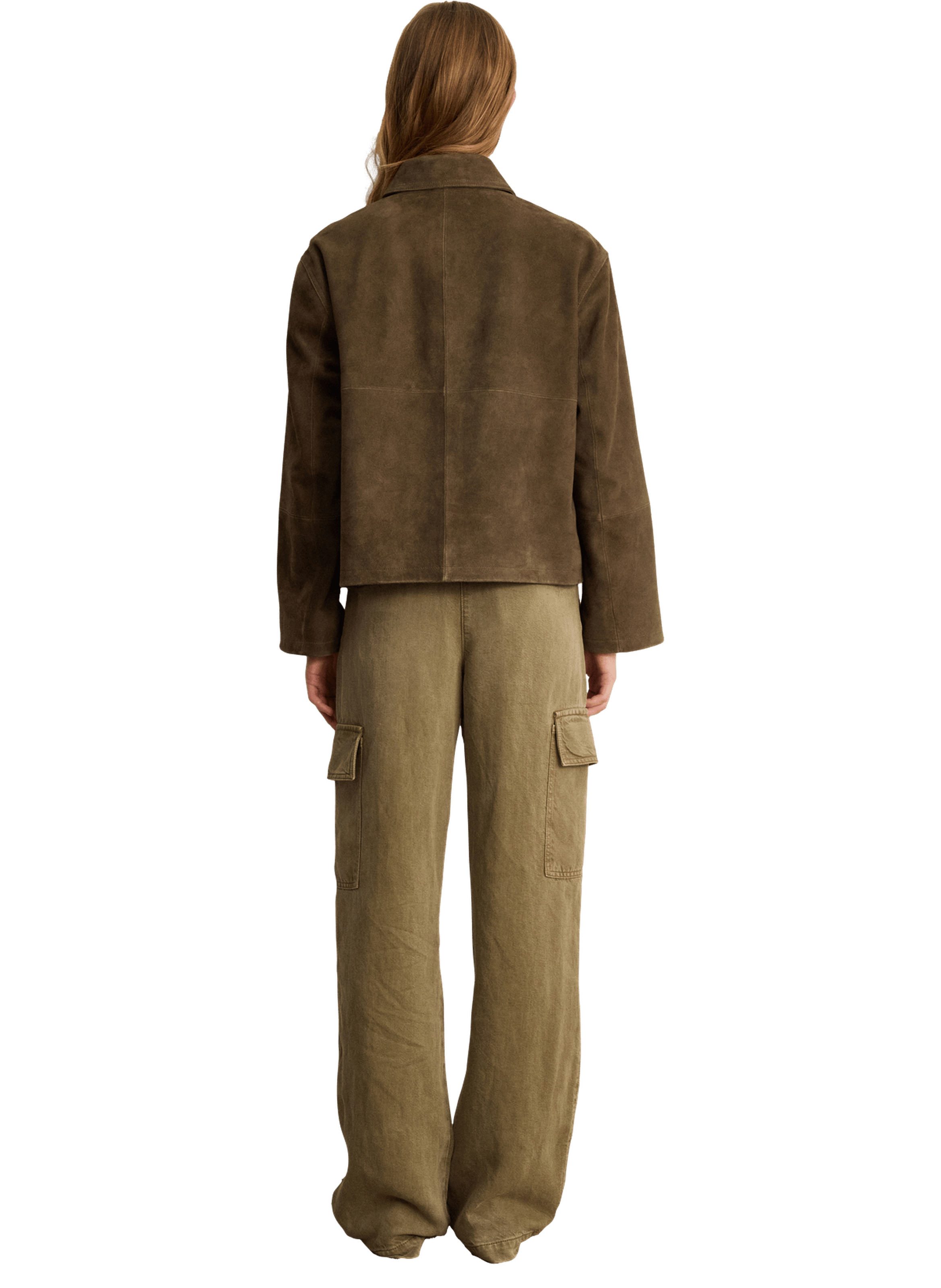 Veste droite en cuir velours - julie PABLO Vert