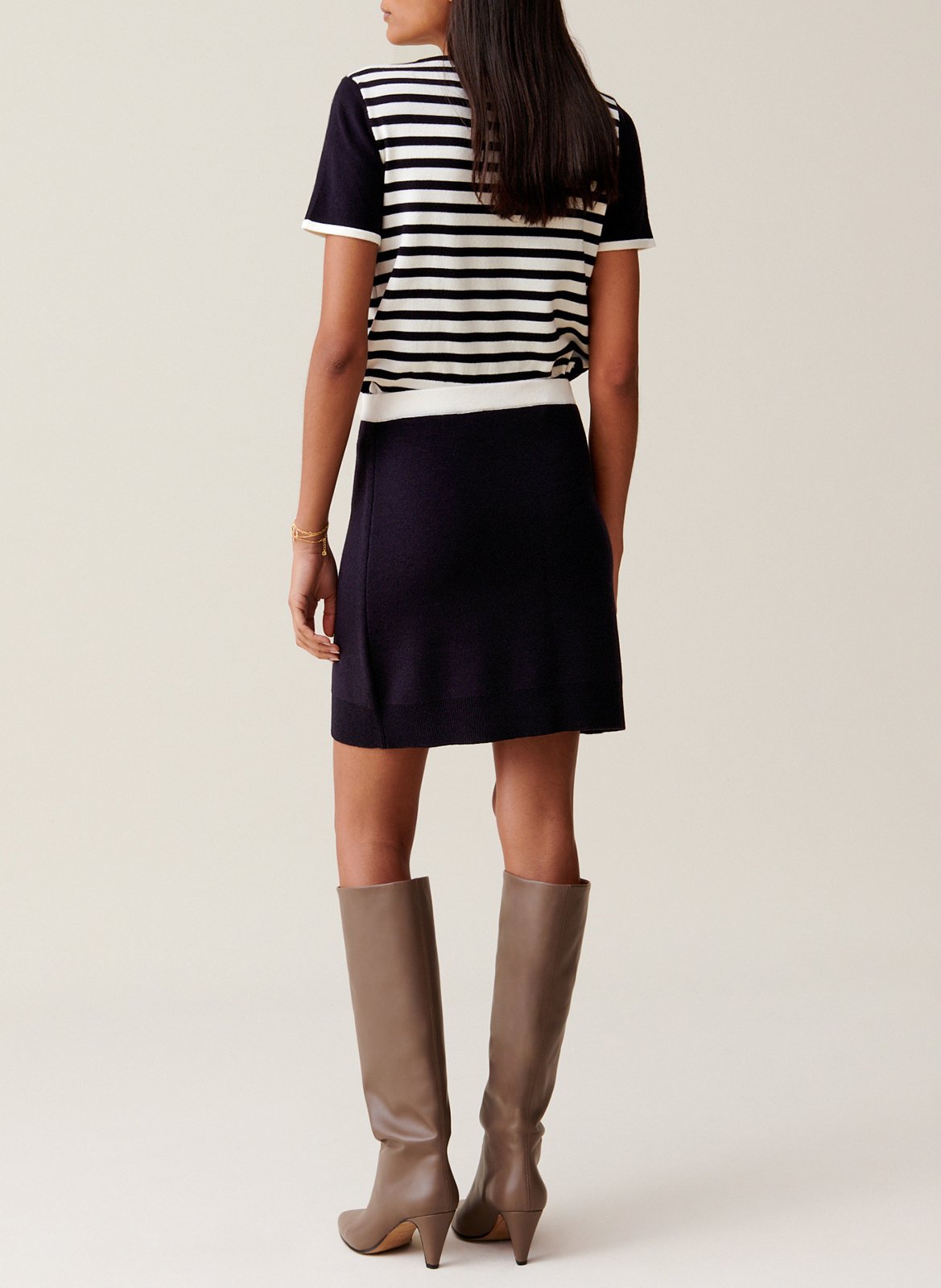 Jupe courte droite en laine mélangée CLAUDIE PIERLOT Bleu