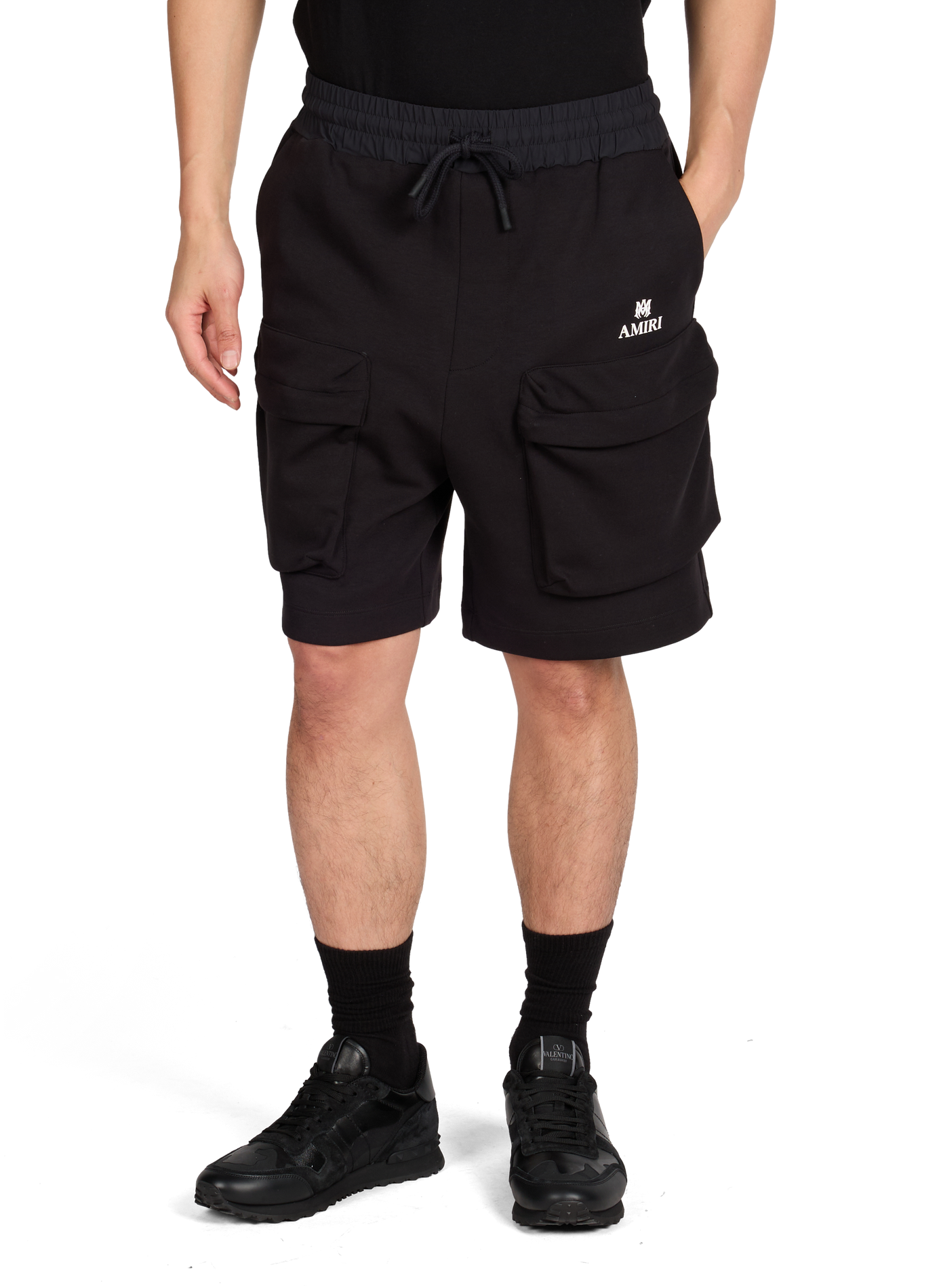 Straight cargo shorts in blended cotton AMIRI Black