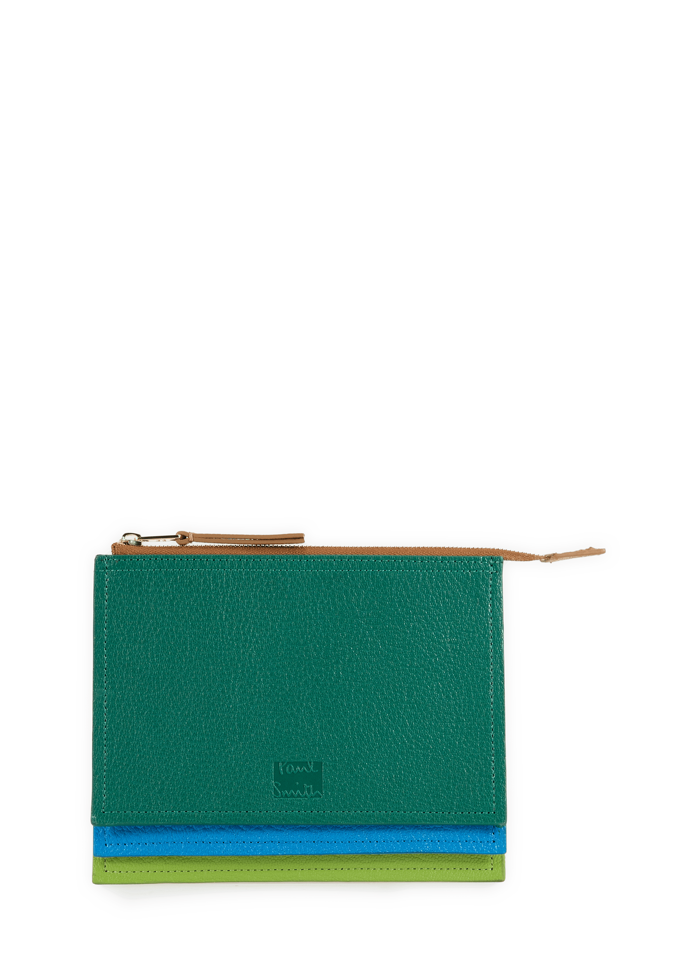 Grained leather wallet clutch PAUL SMITH Green