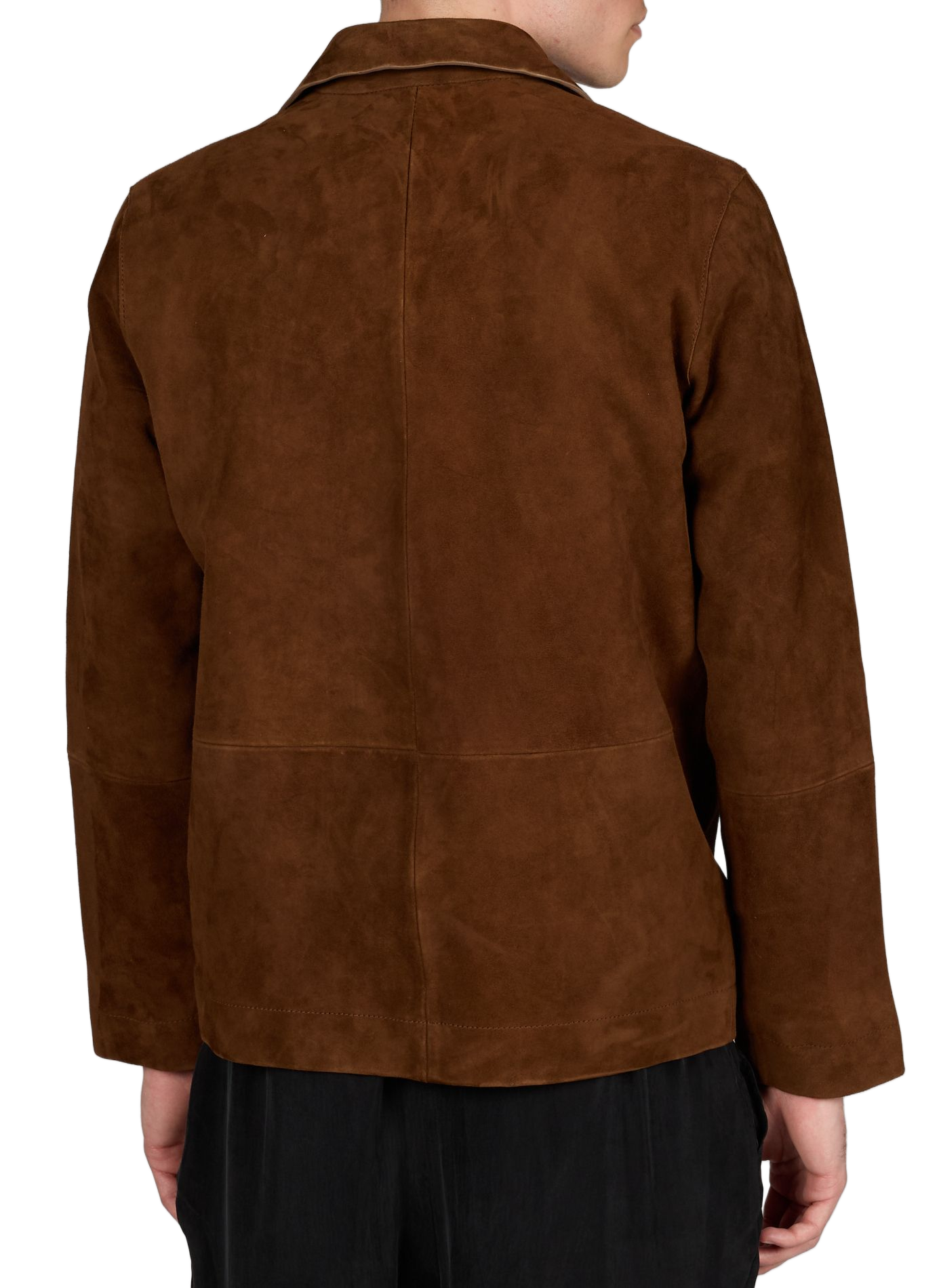 Suede blazer with lapel collar SAISON 1865 Brown