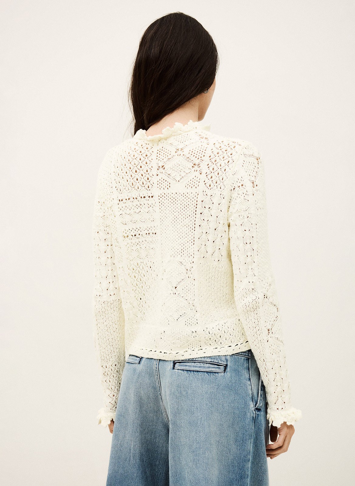 Top col v crochet soria BA&SH Beige