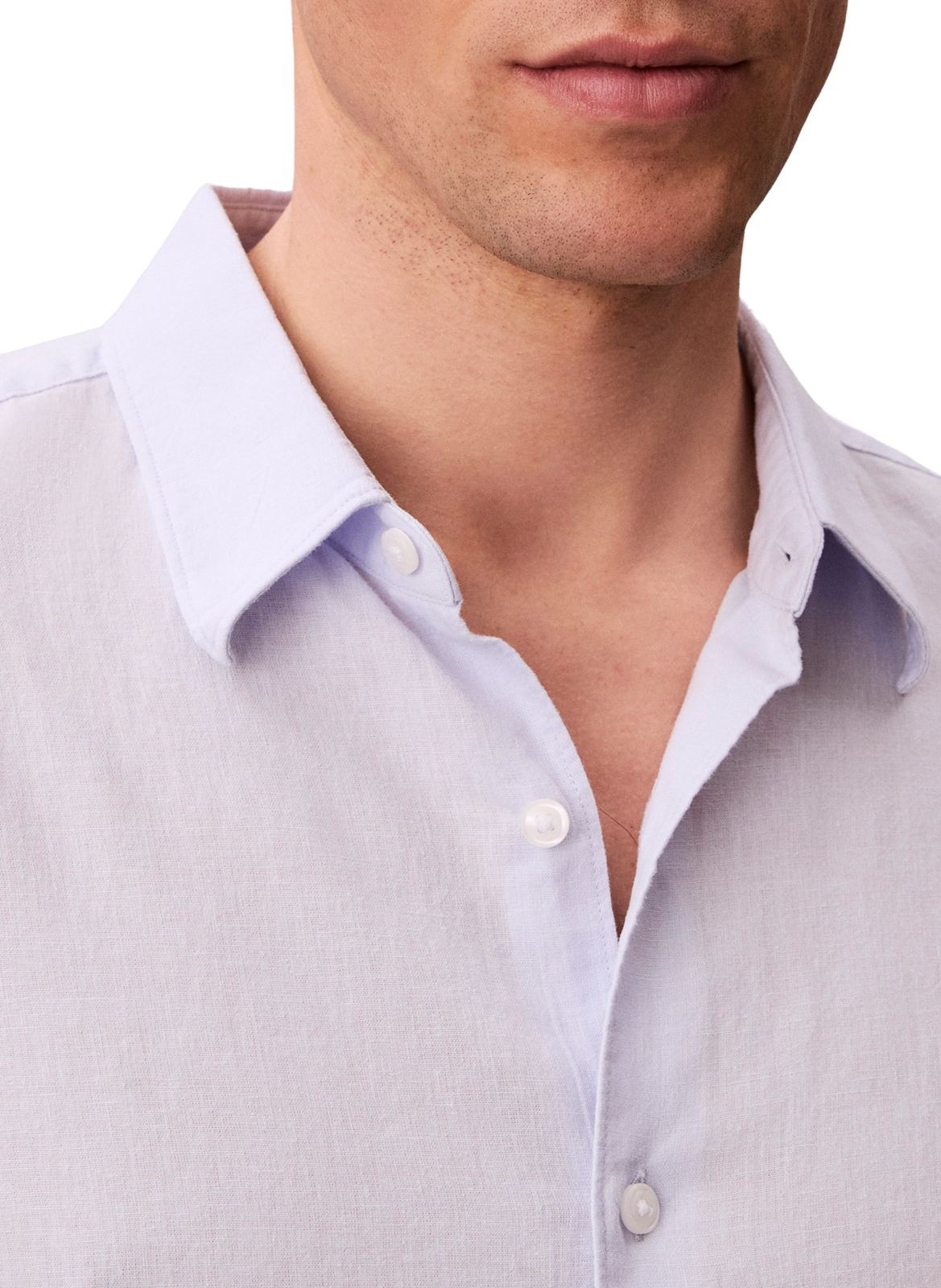 Straight shirt in mixed linen CALVIN KLEIN Blue