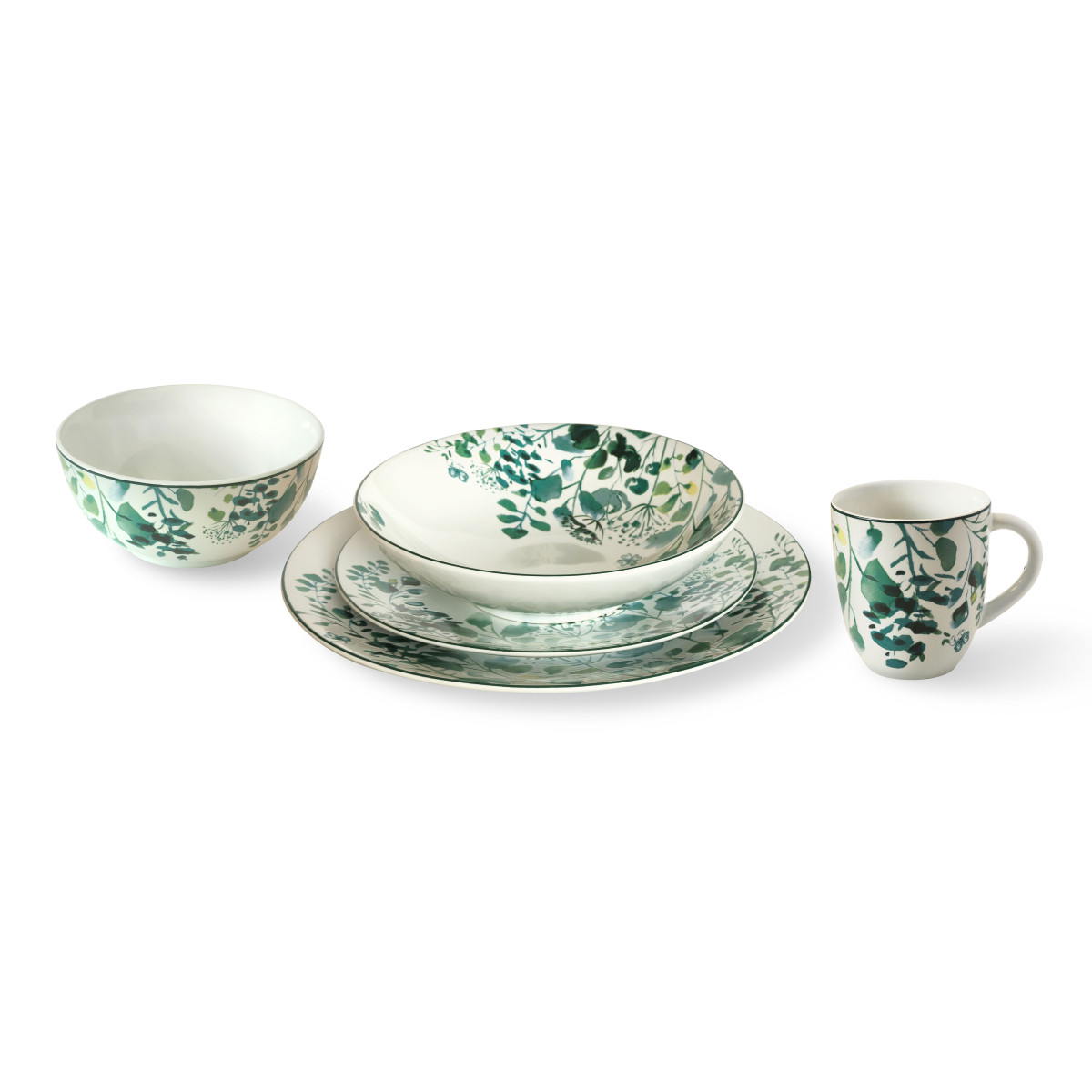 Oxalis - bol déjeuner 17 cm (lot de 6) MEDARD DE NOBLAT Vert
