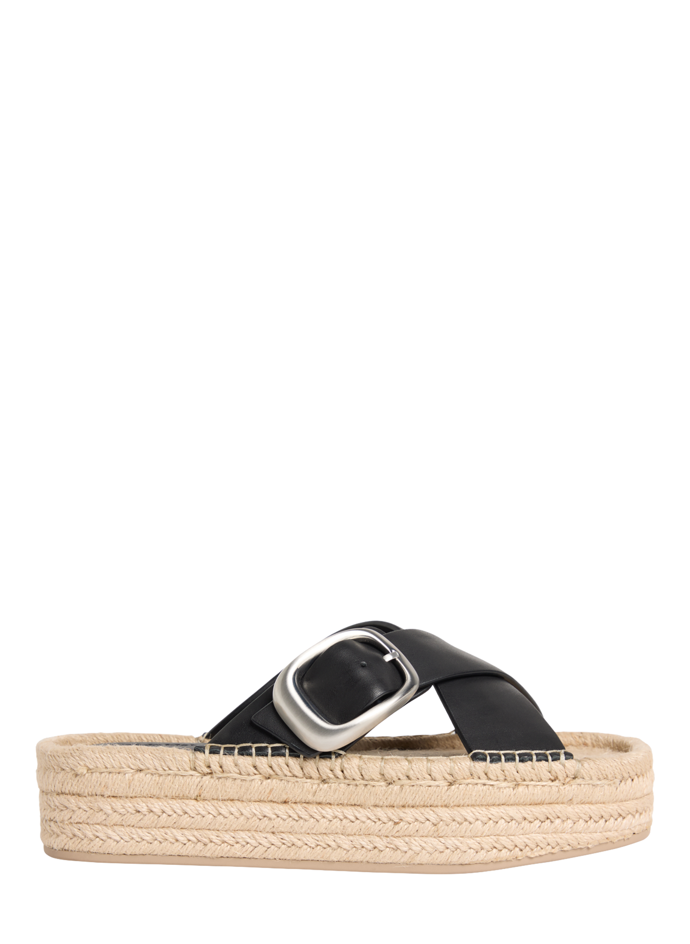 Espadrilles compensées Ebeth en cuir CALVIN KLEIN Noir