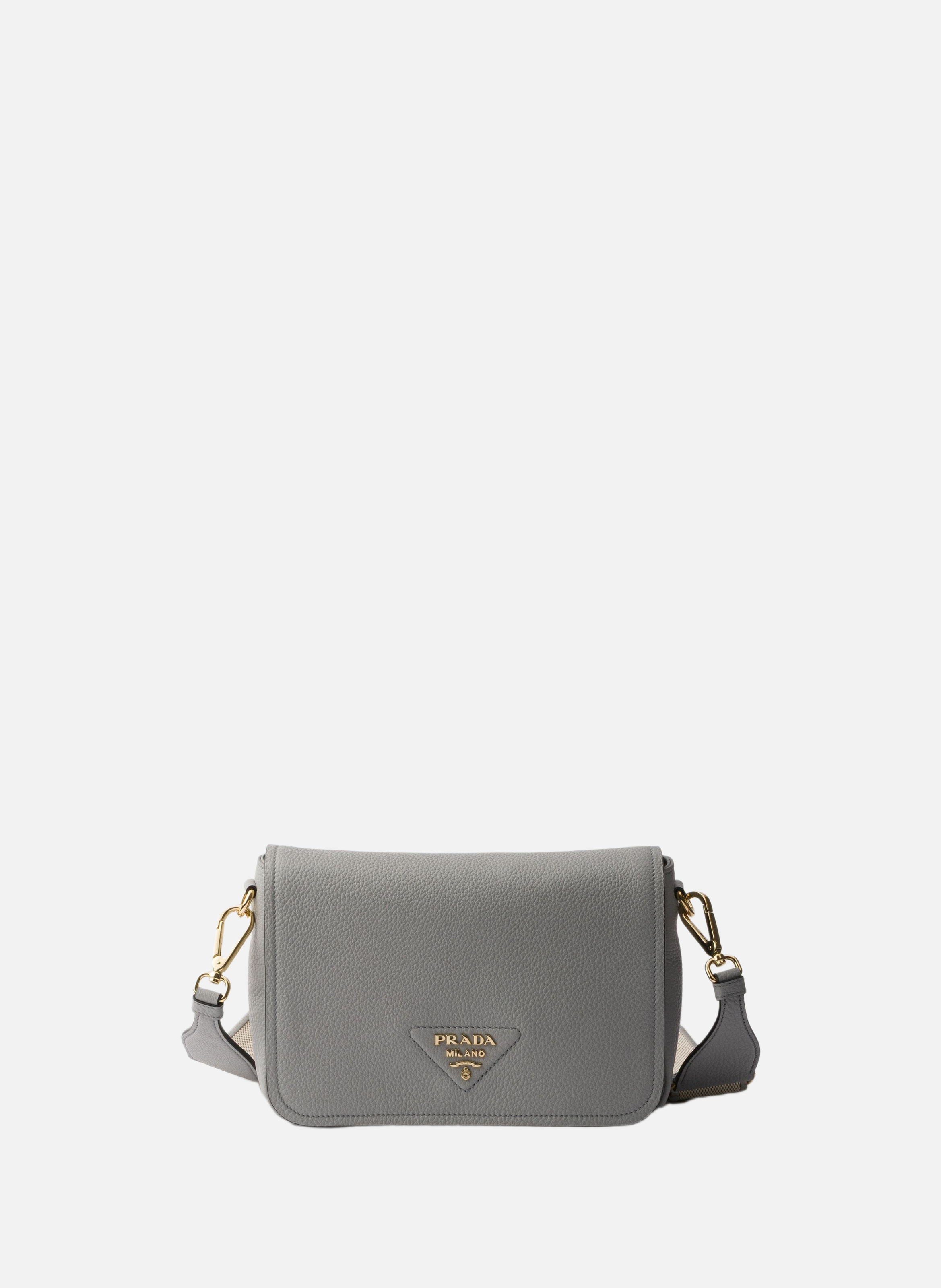 Sac à bandoulière en cuir PRADA Gris