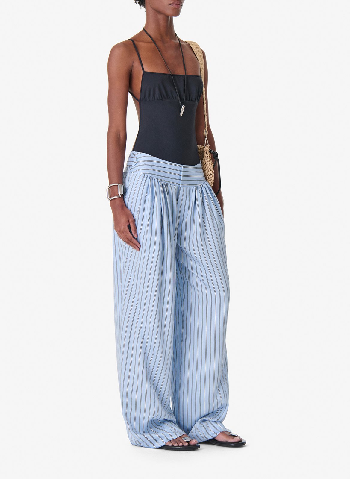 Pantalon large à rayures ulyse IRO Bleu