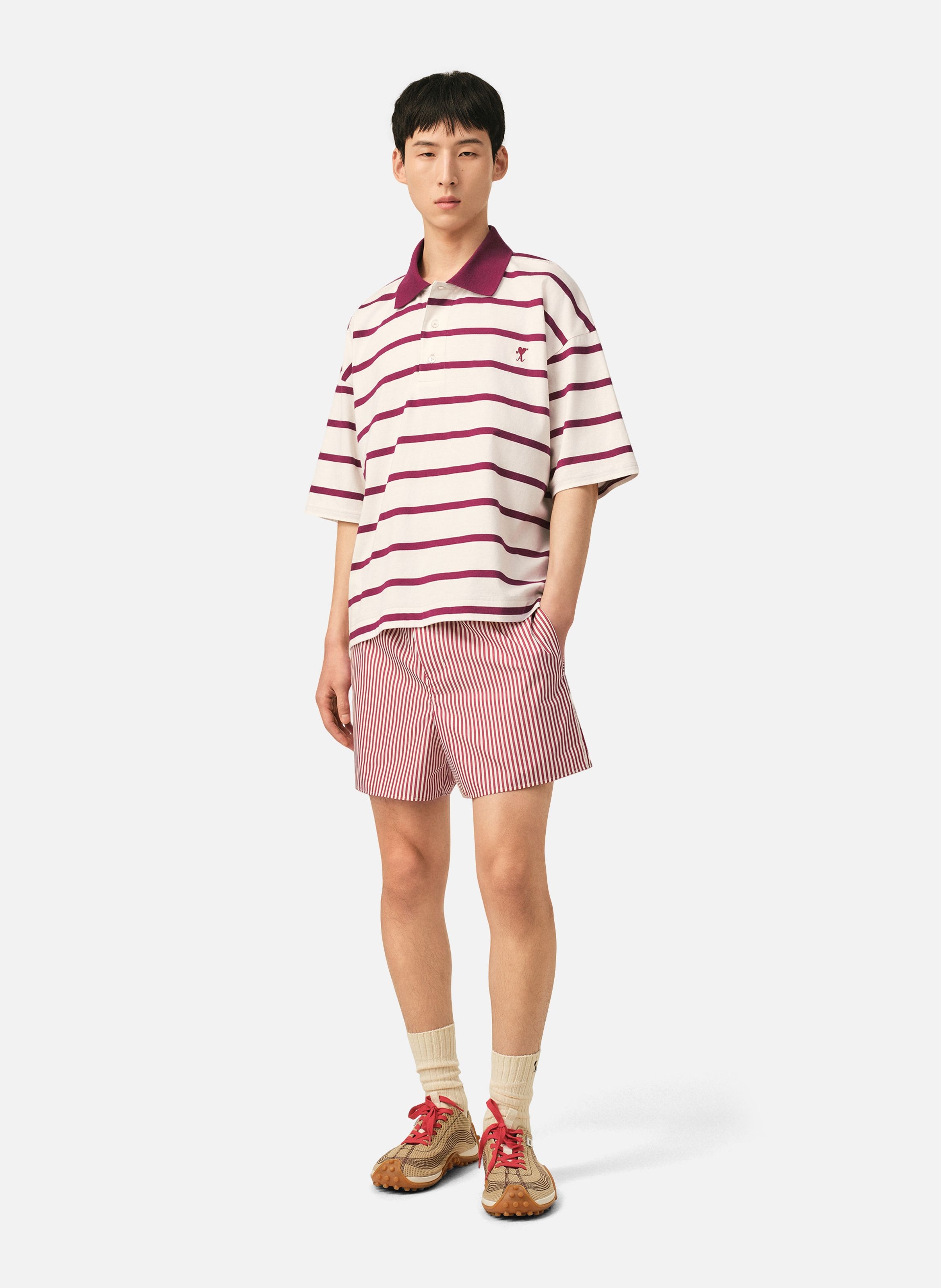 Polo ami de coeur flèche unisexe en coton AMI PARIS Blanc
