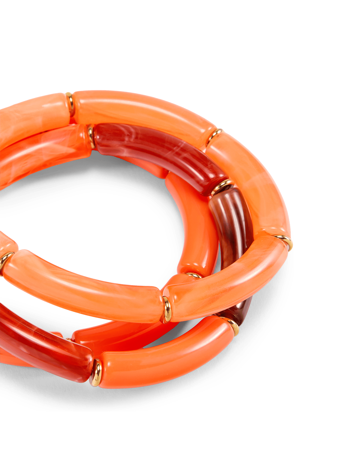 Set aus 3 elastischen Armbändern AU PRINTEMPS PARIS Orange