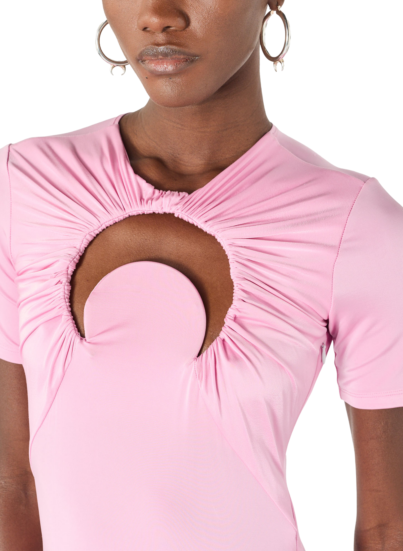 Robe longue froncée moon MARINE SERRE Roze