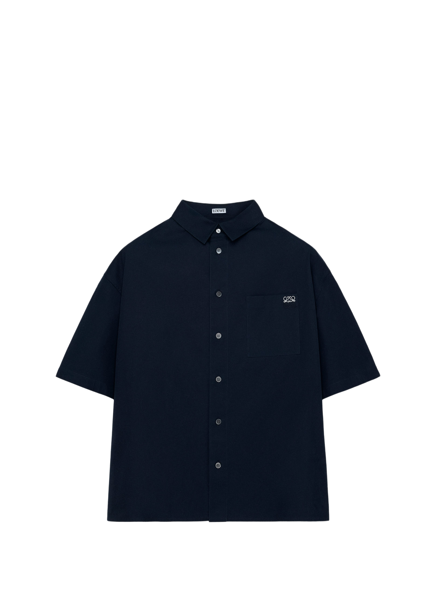 Katoenen hemd met korte mouwen LOEWE Blauw