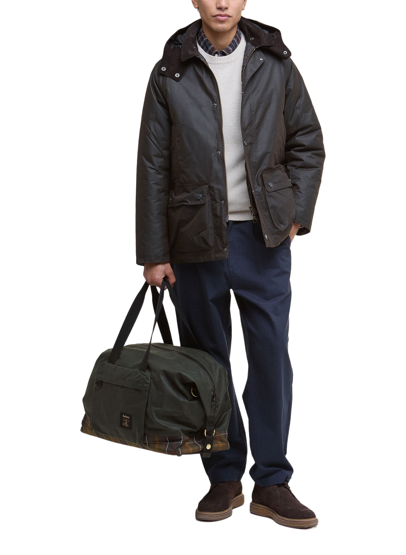 Wachsfeldtasche Field Holdall aus Baumwolle BARBOUR Grun