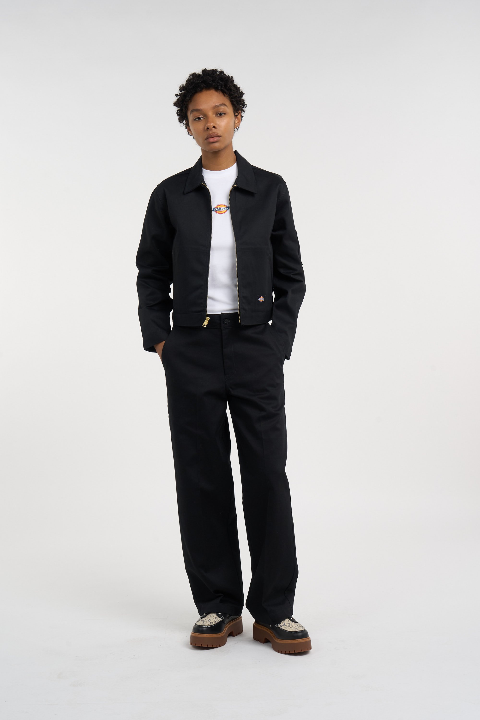 Veste unlined cropped eisenhower jacket DICKIES Noir
