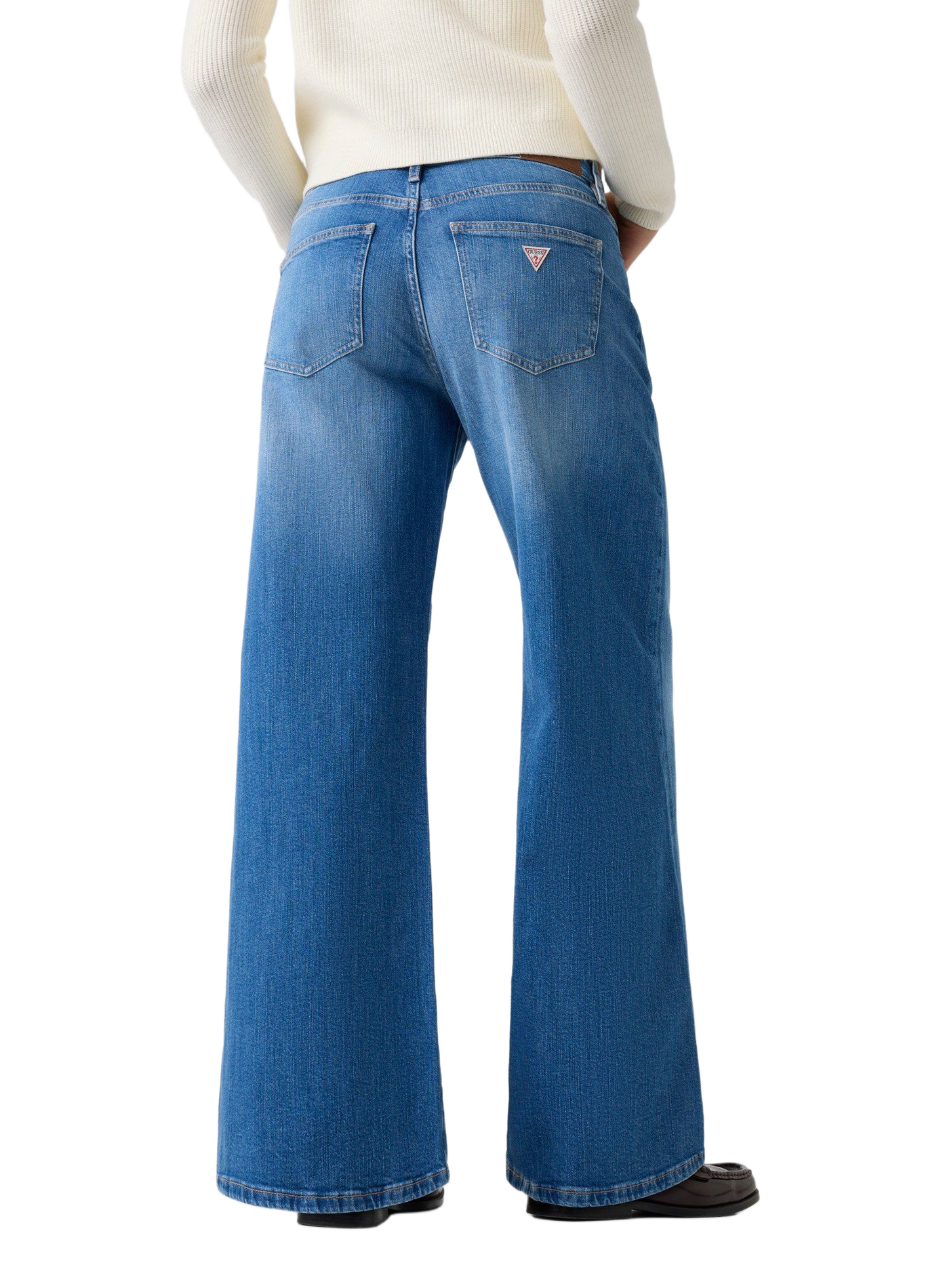 Weite Hose aus Baumwollmischung GUESS Blau