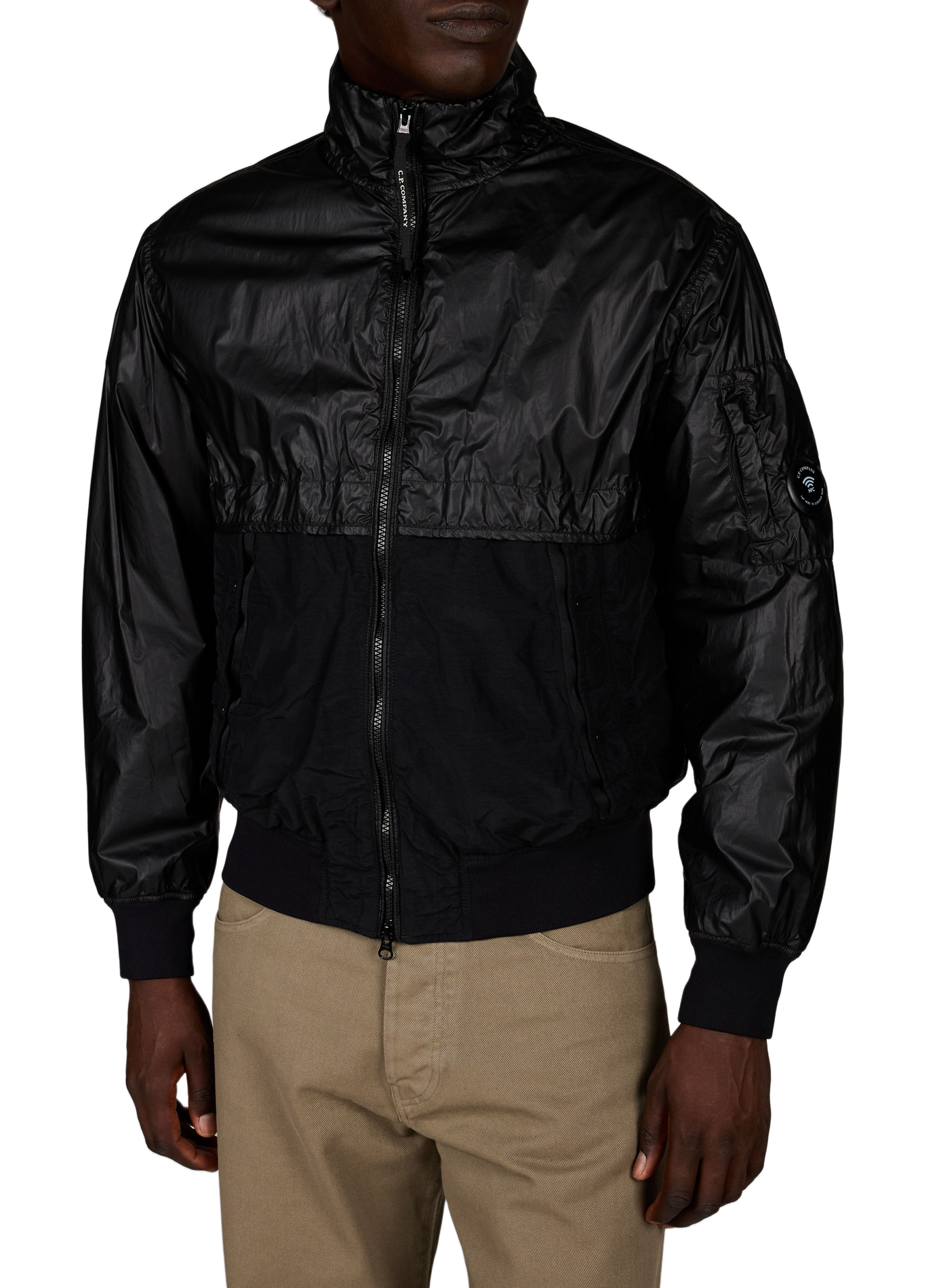 Veste à col montant texturée CP COMPANY Noir