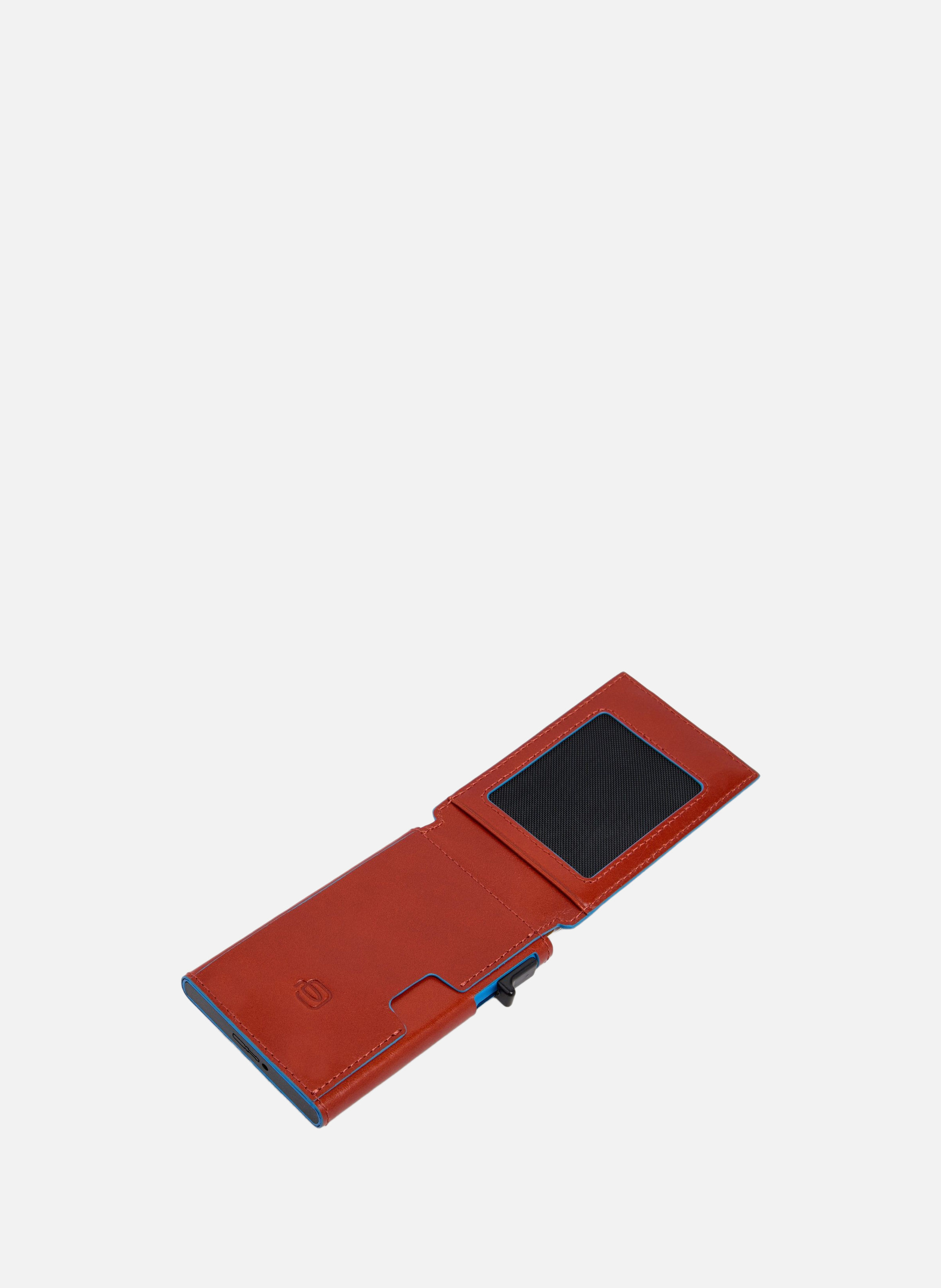 Porte-cartes automatique avec porte-dni rabattable PIQUADRO Marron