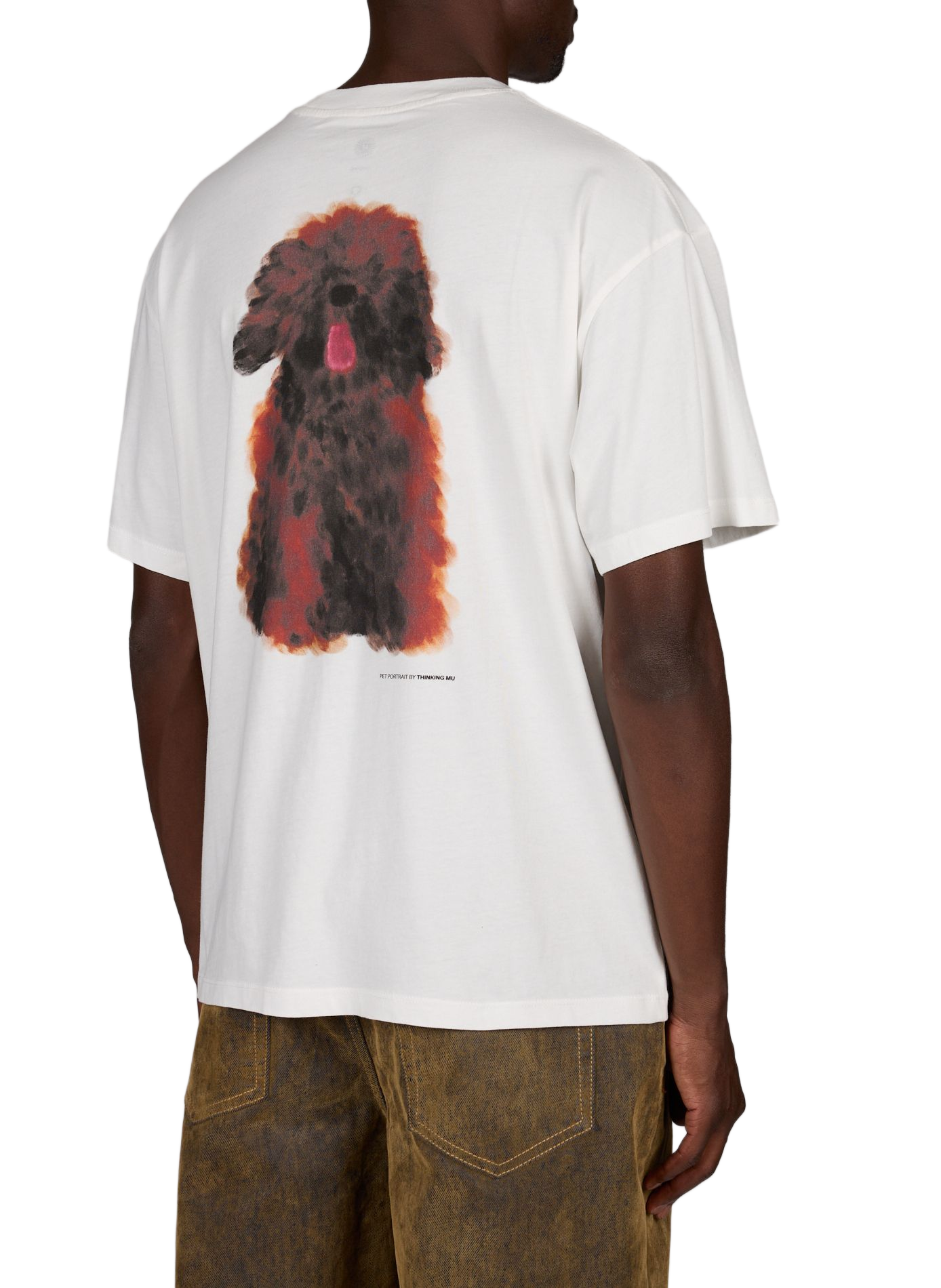 Straight fit round neck printed t-shirt THINKING MU White