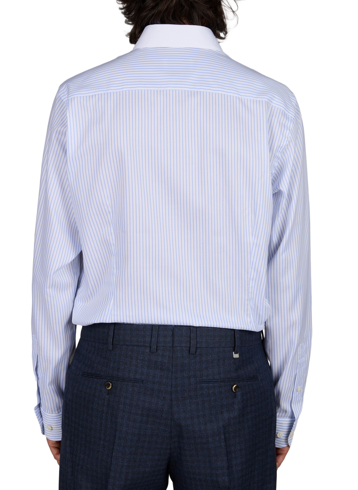Chemise droite rayée en coton ETON Bleu