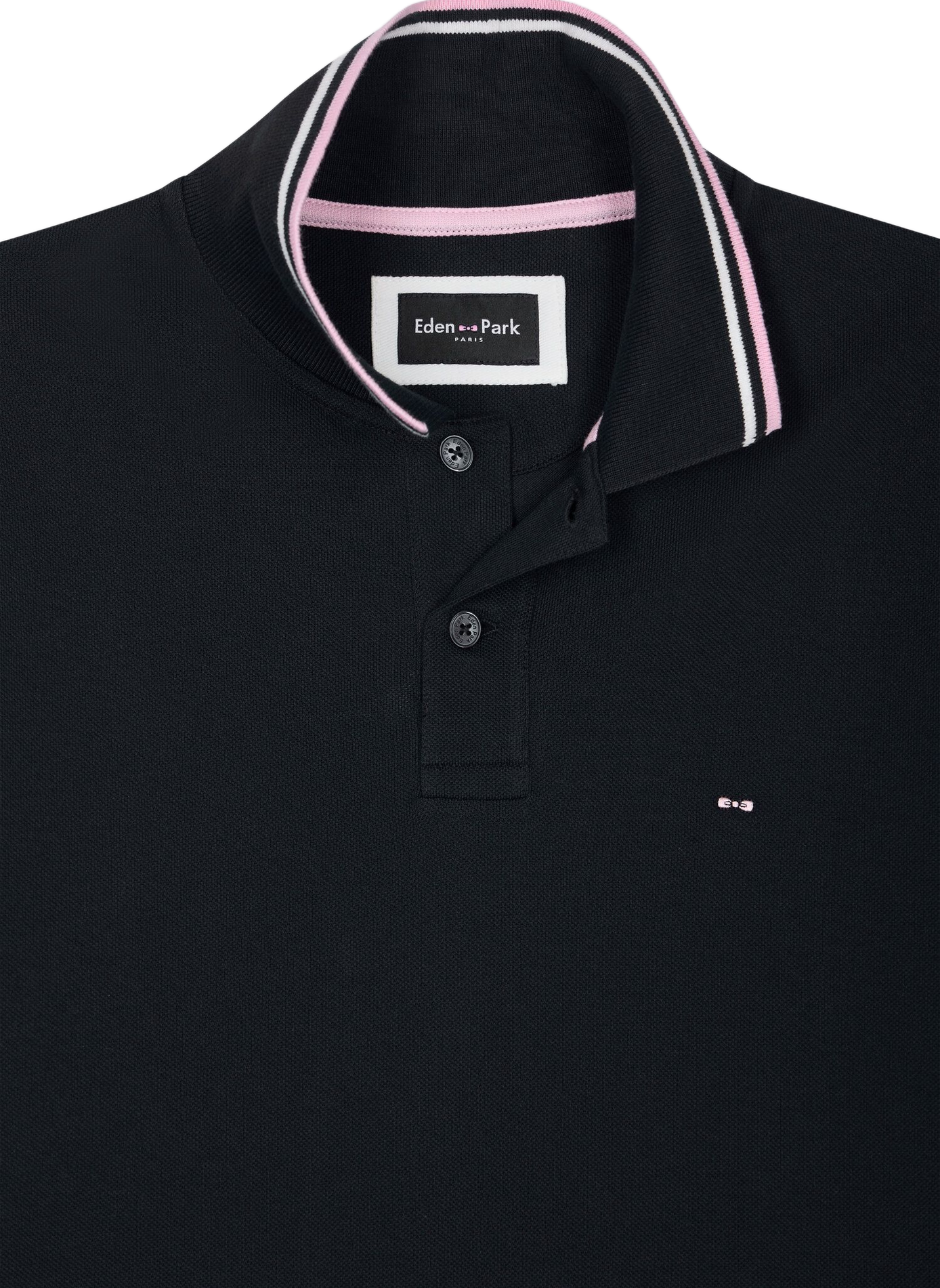 Polo droit à logo brodé en coton EDEN PARK Schwarz