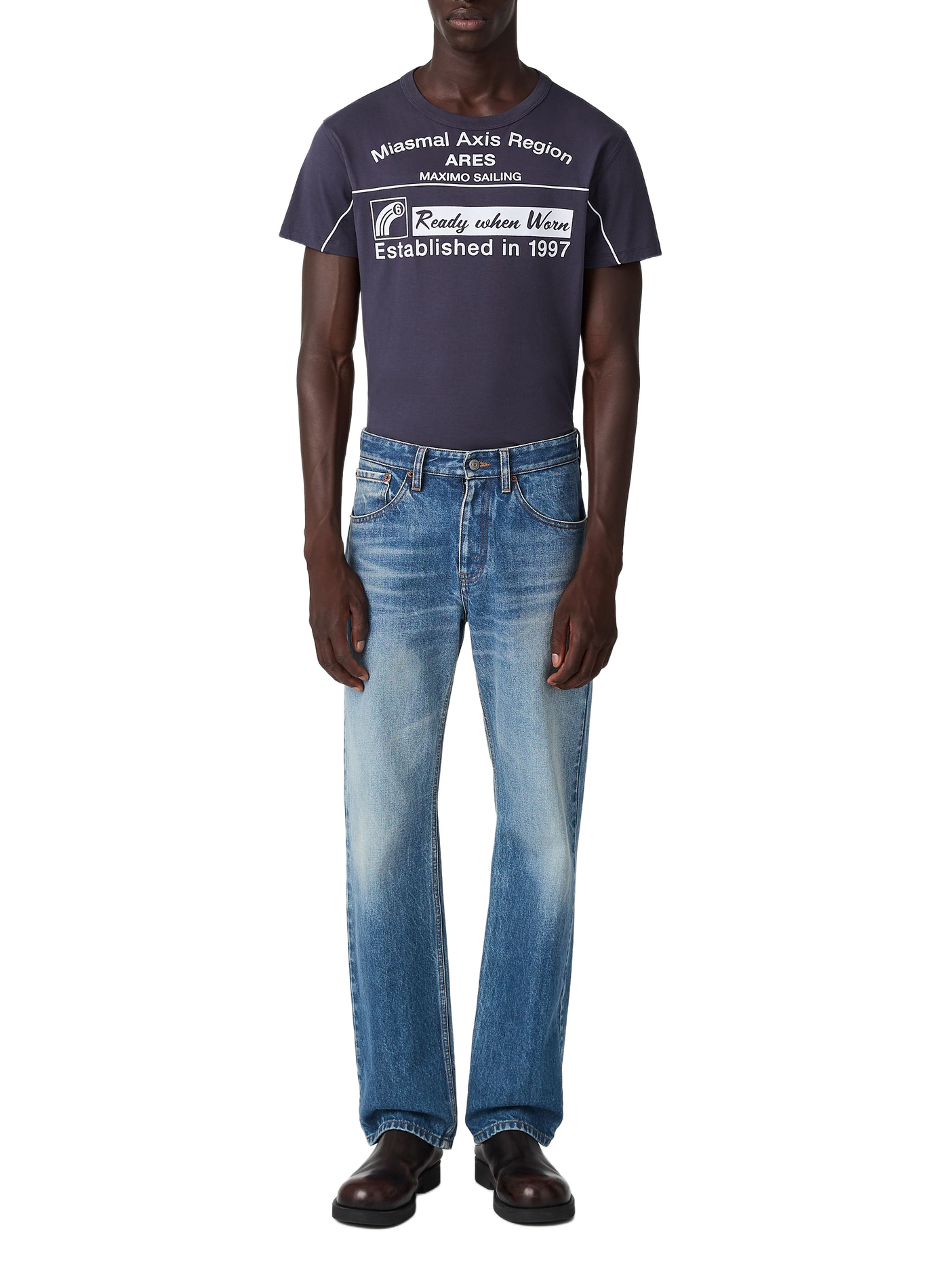 Jean droit en coton MAISON MARGIELA Bleu