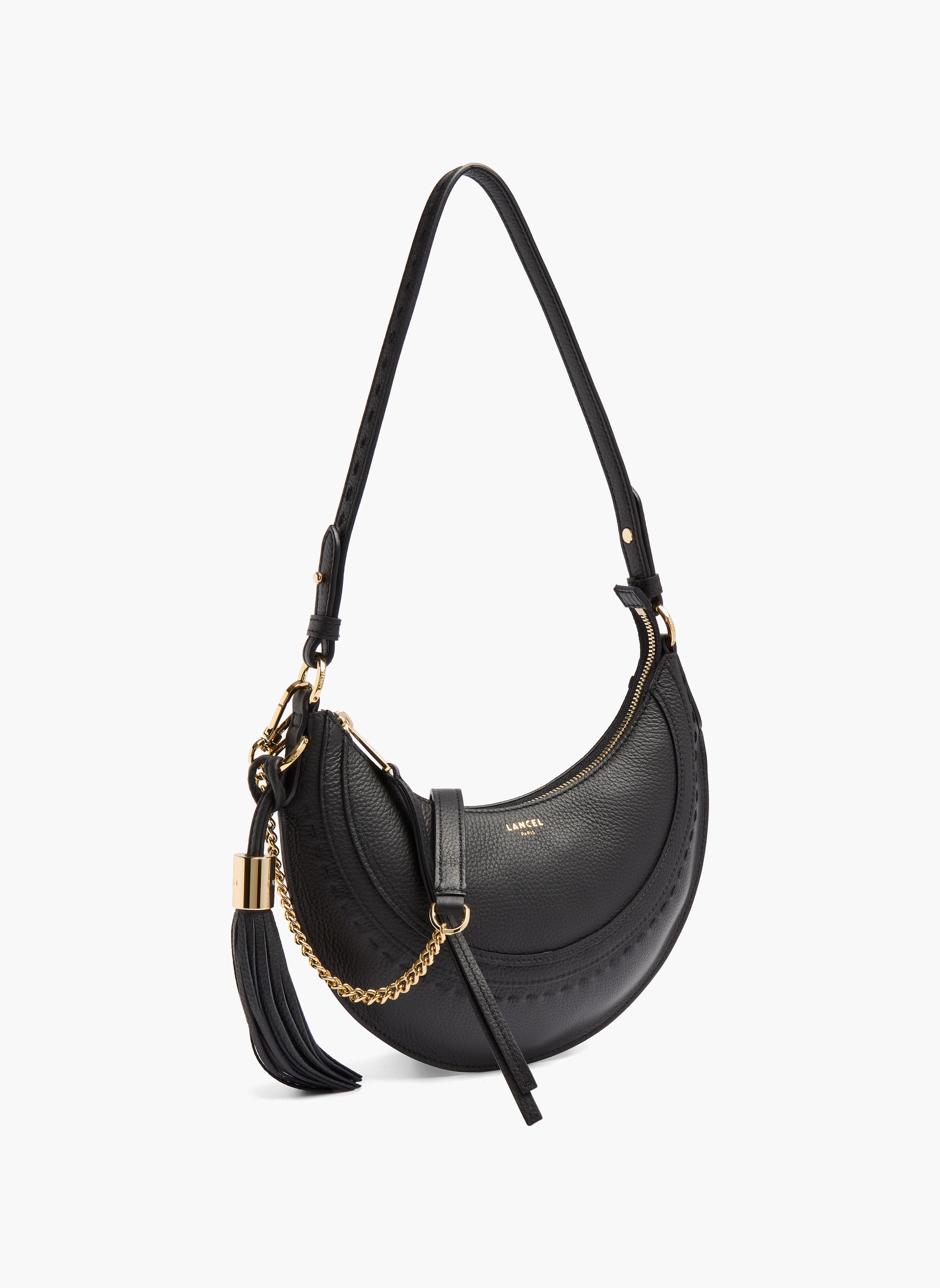Sac hobo hoboheme de lancel en cuir de vachette graine LANCEL Noir