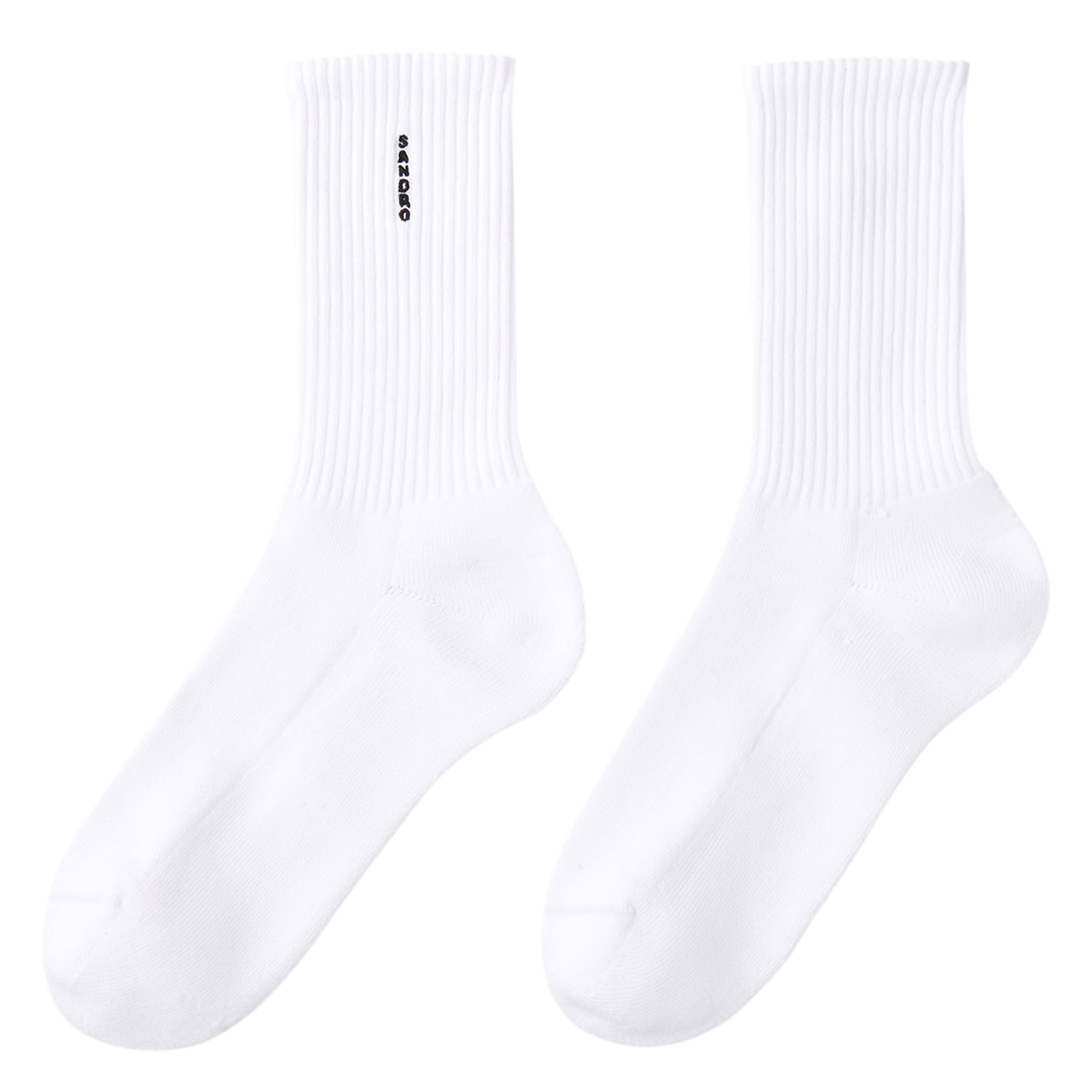 Chaussettes hautes brodées Blanc Sandro Homme