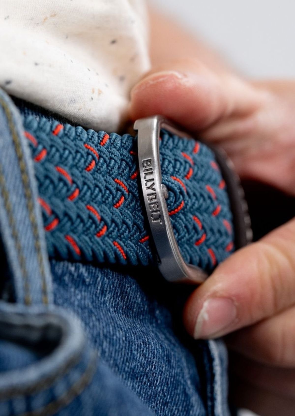 Ceinture tressée élastique multicolore BILLYBELT Bleu