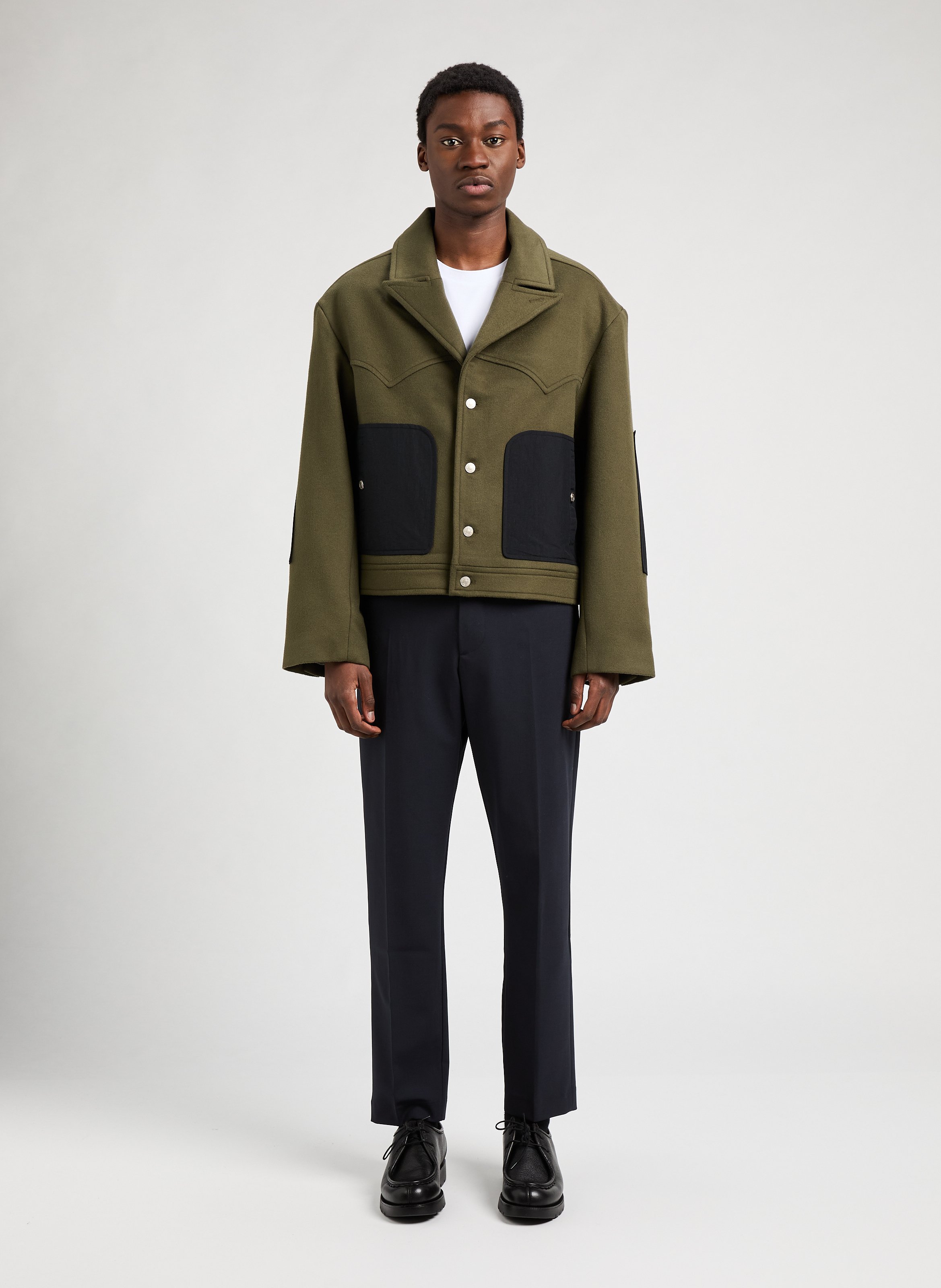 Veste en laine Western OUEST PARIS Groen