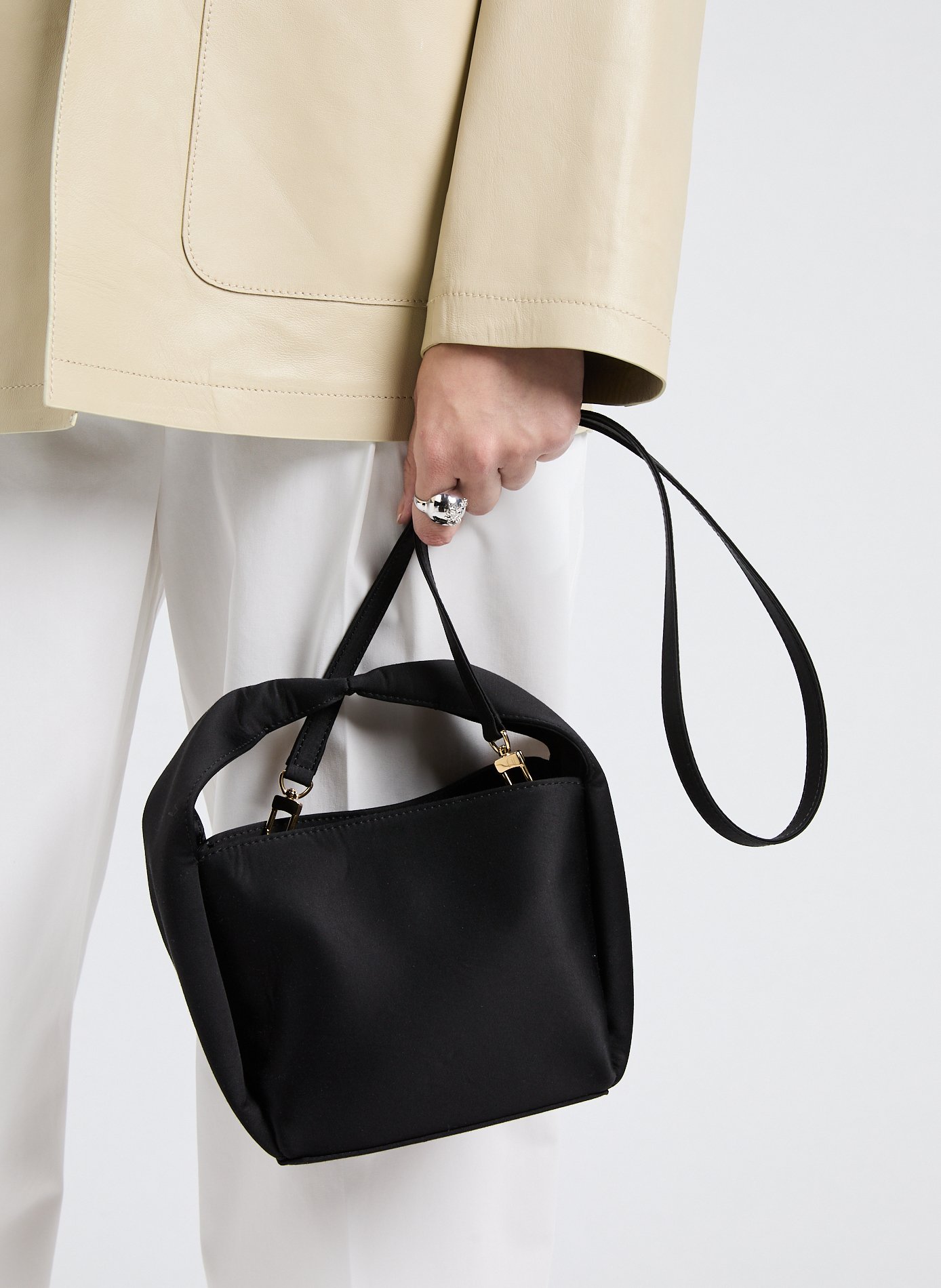 Small satin bucket bag TOTEME Black