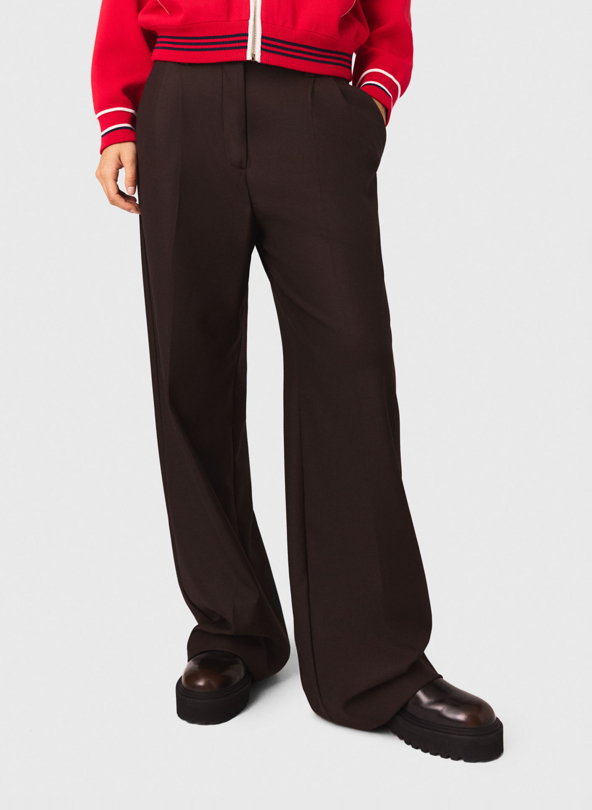 Pantalon à pinces MAJE Marron