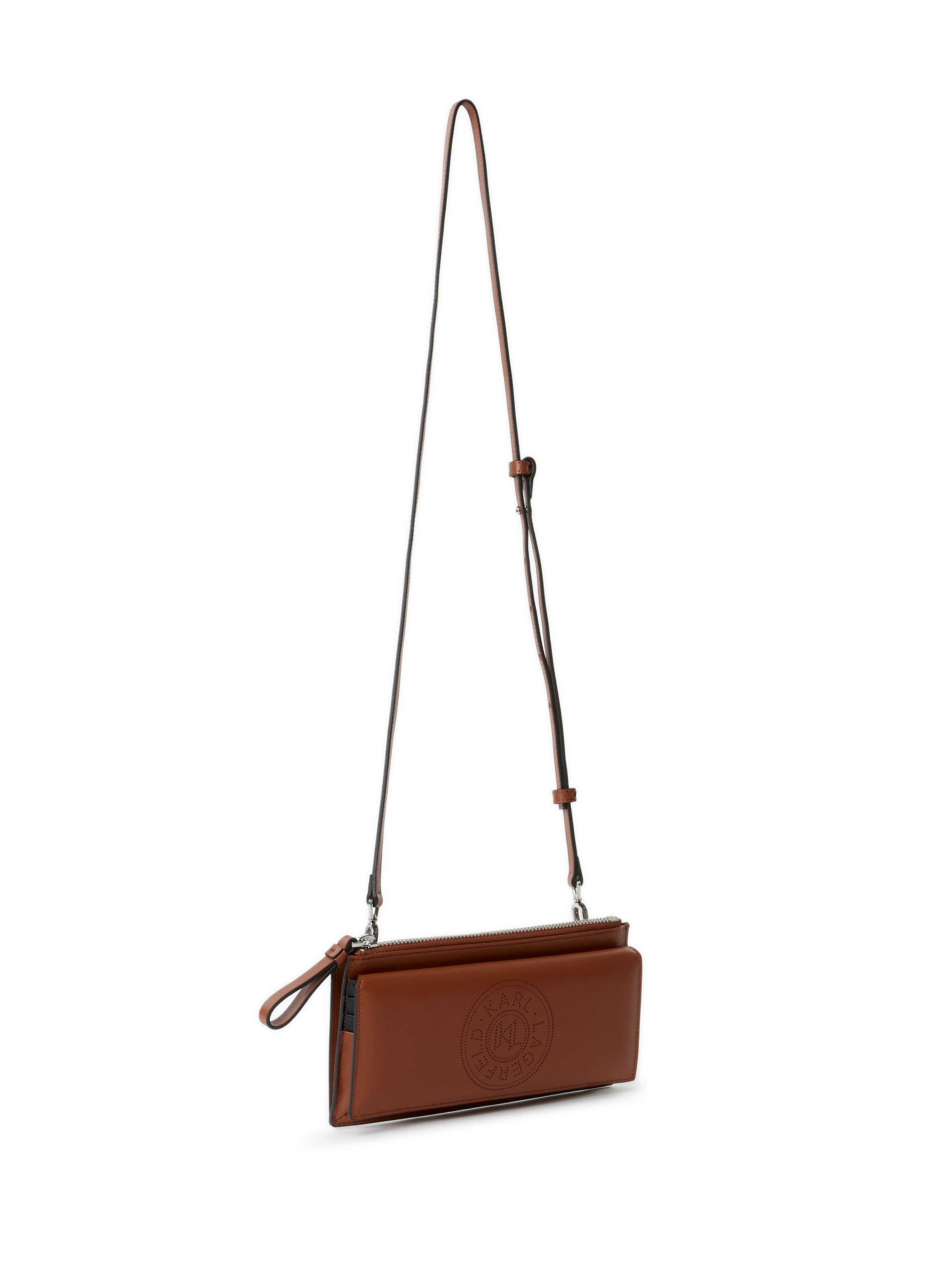 Crossbody clutch in mixed leather KARL LAGERFELD Red