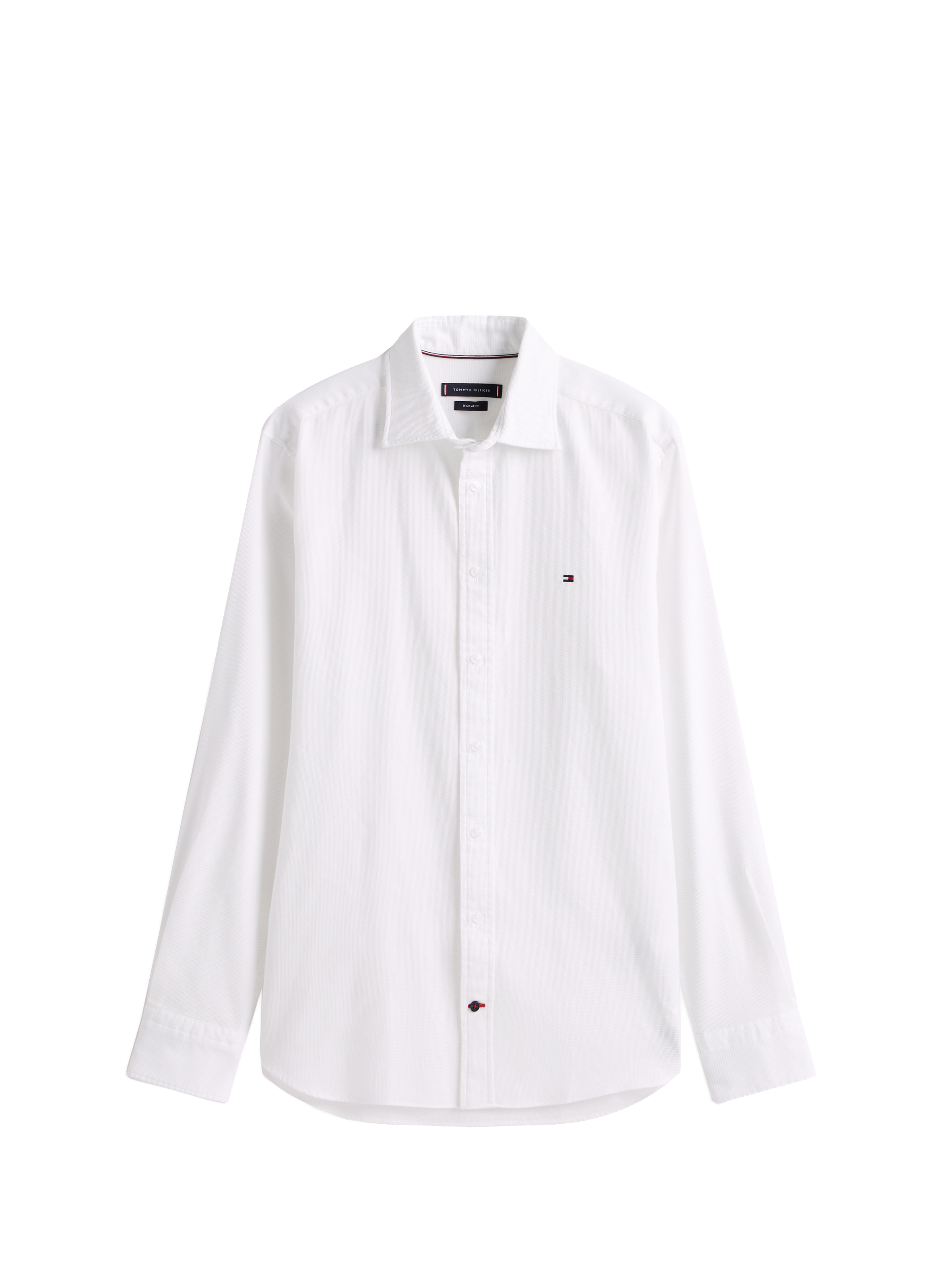 Textured cotton blend shirt TOMMY HILFIGER White