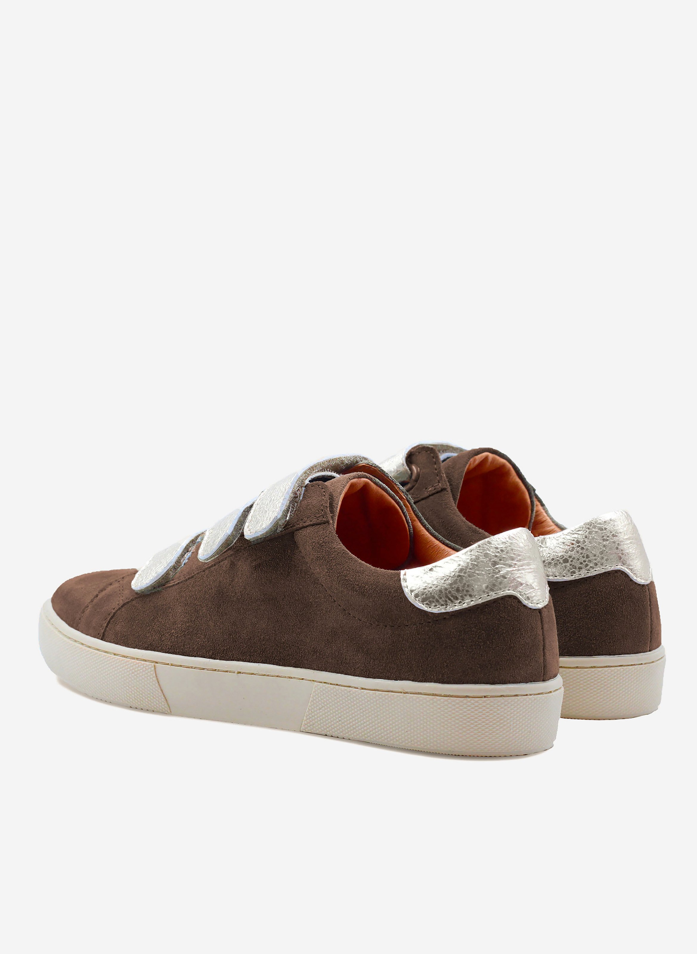 Baskets à scratch cuir daim JULES & JENN Marron