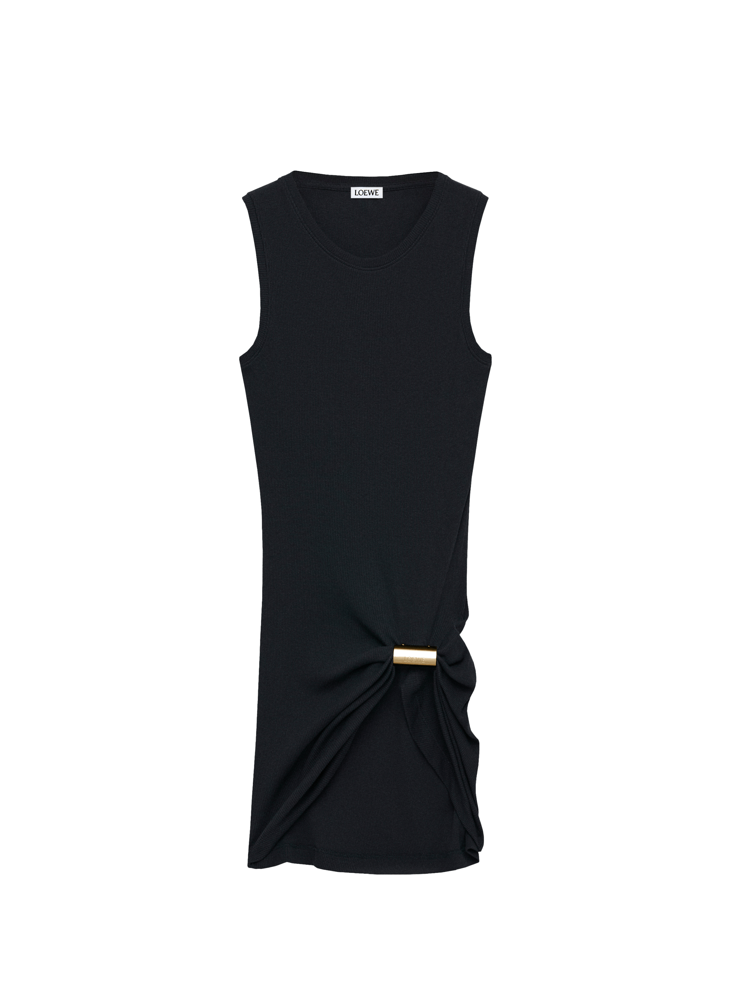 Drapped tank top with mixed cotton ornament LOEWE Black