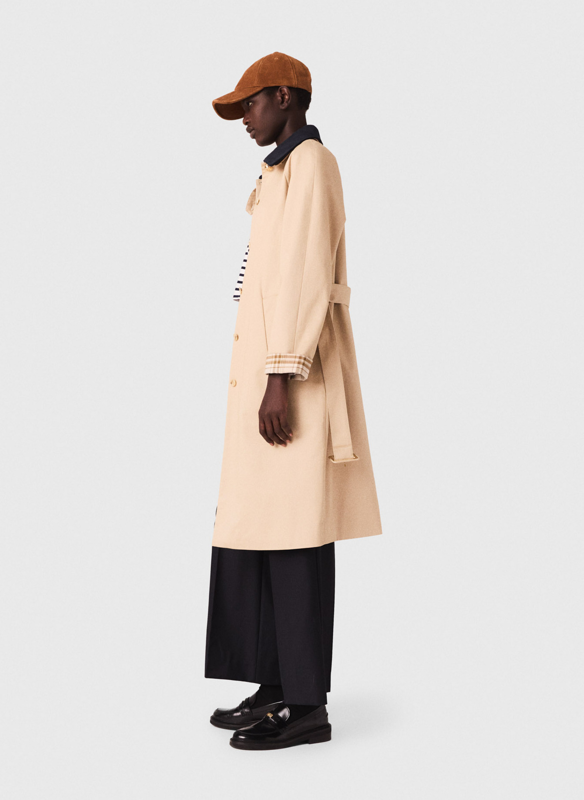 Trench col classique en coton MAJE Beige