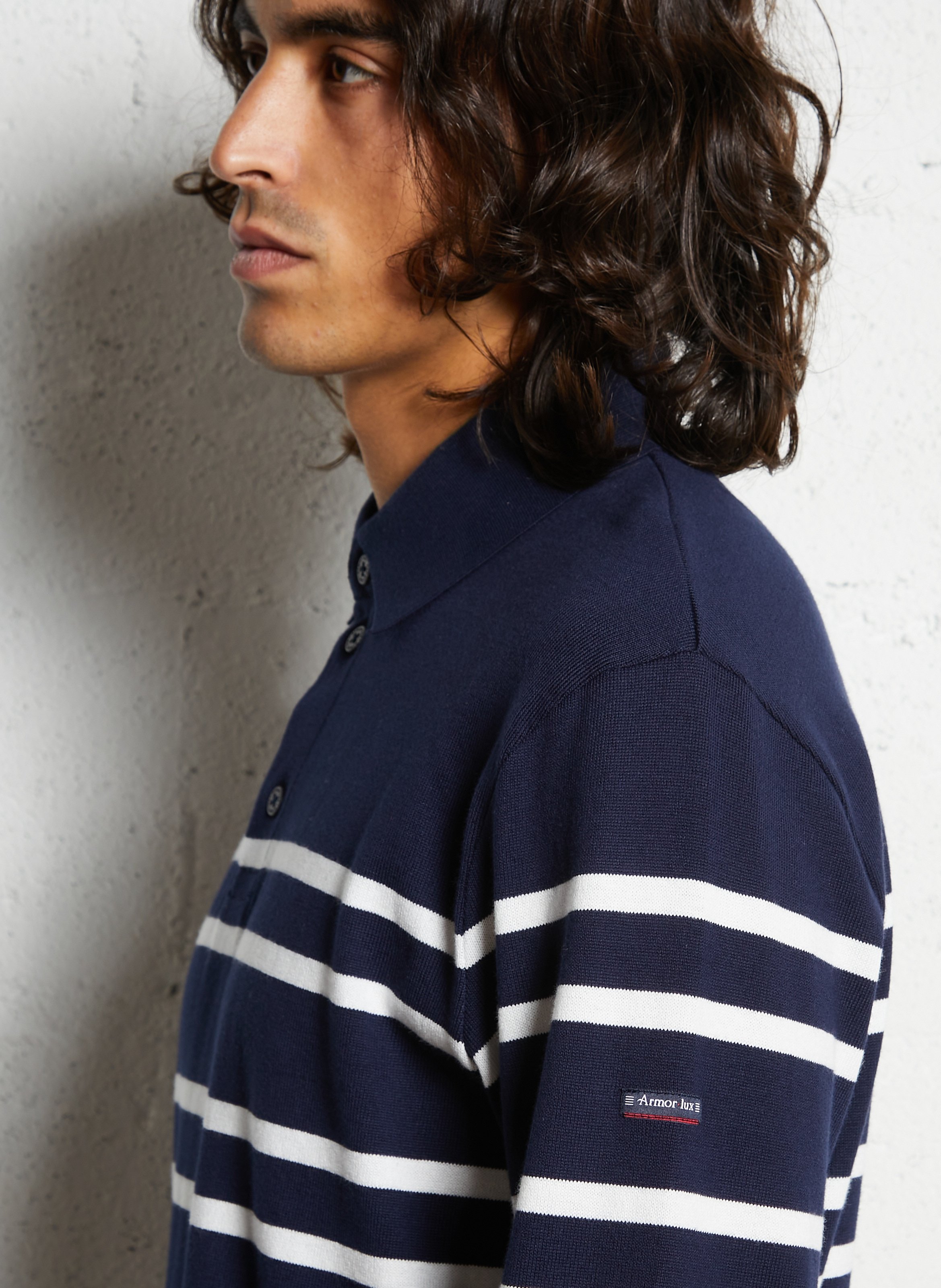 Polo droit en maille en coton ARMOR-LUX Bleu