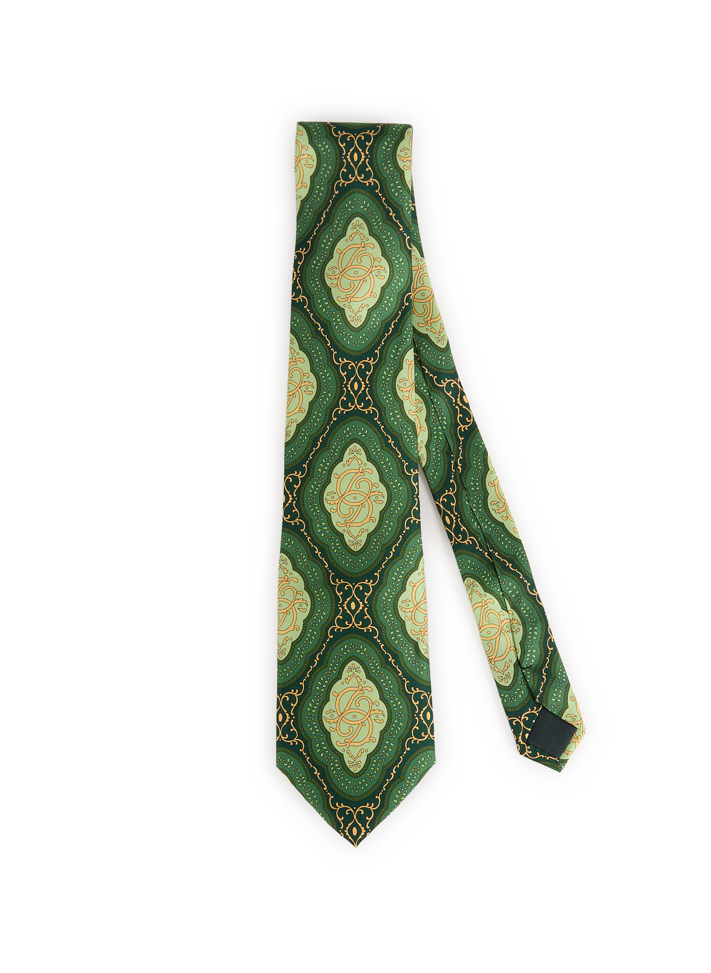 DROLE DE MONSIEUR Printed silk tie Green