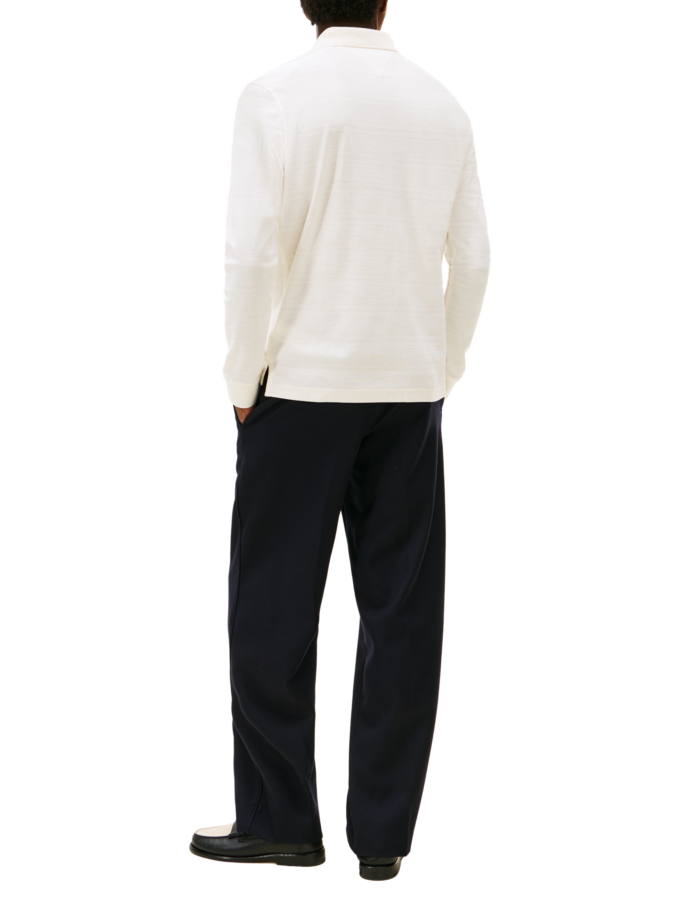Long-sleeved cotton polo with details TOMMY HILFIGER Beige