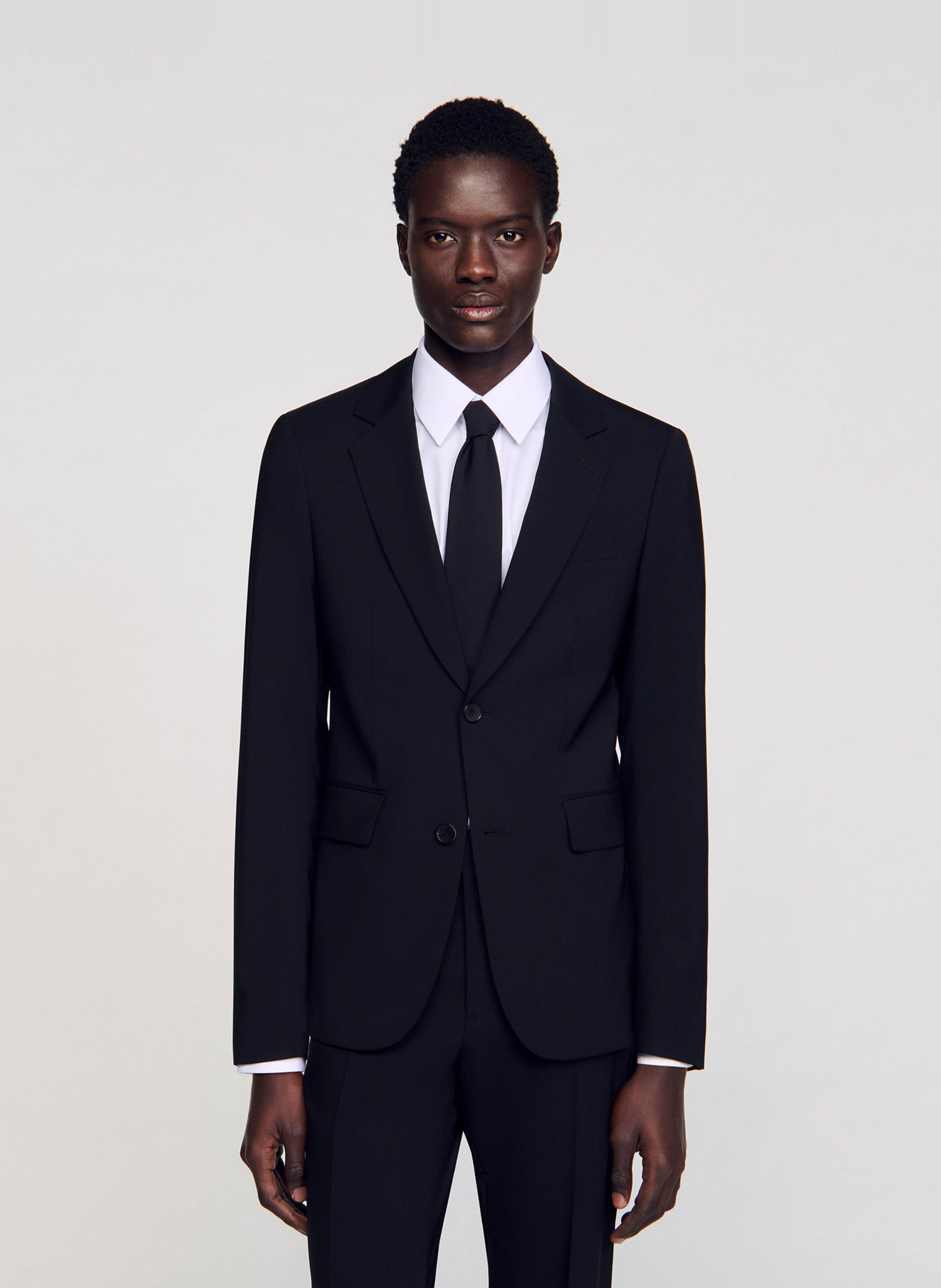 Veste de tailleur en laine mélangée SANDRO Noir