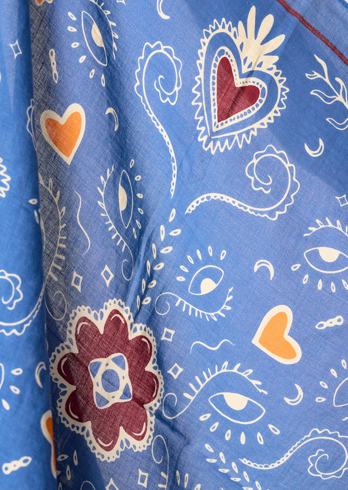 Petit foulard en coton biologique lise BILLYBELT Bleu