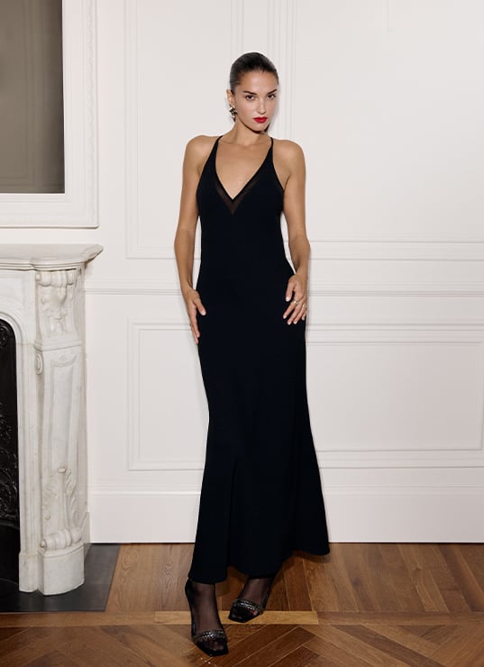 Marella Gabrielle Caunesil Printemps, robe de soirée Marella 2025, collection capsule fêtes, look chic italien, tenues élégantes noir blanc rouge