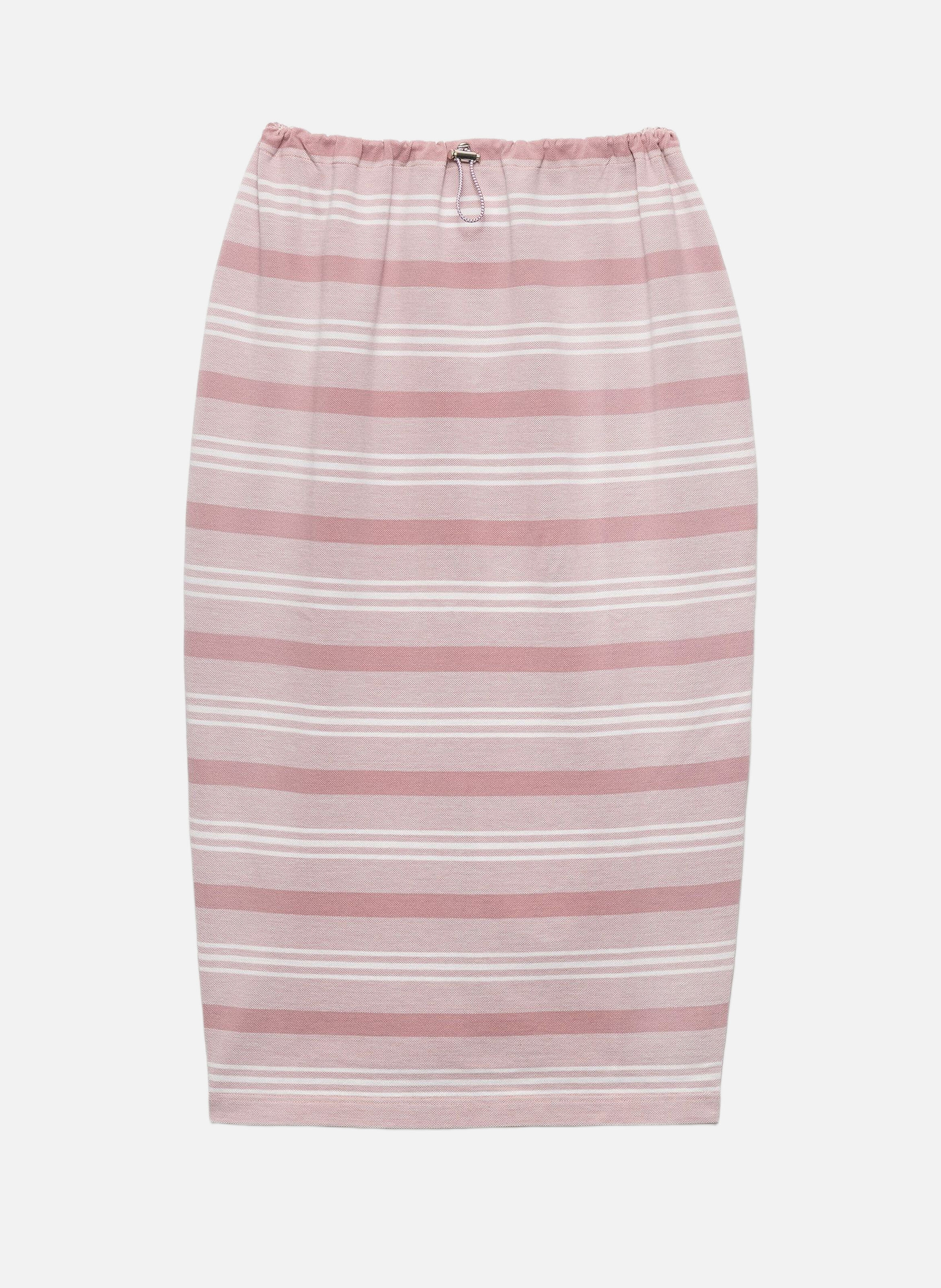 Jupe en piqué à imprimé bayadere PRADA Rose