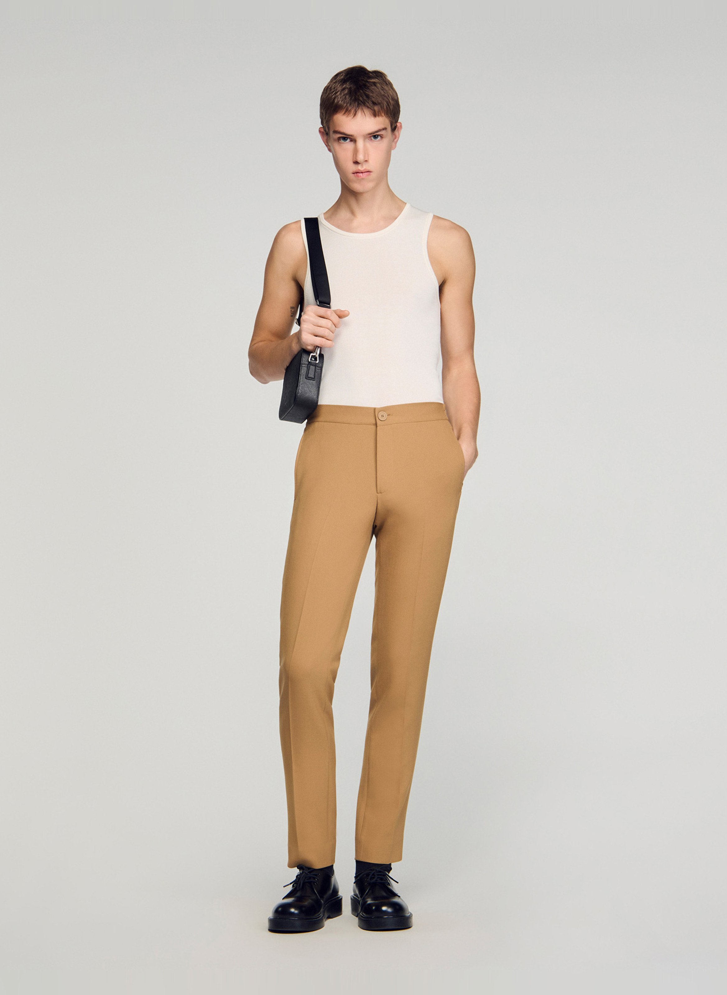 Pantalon droit SANDRO Beige