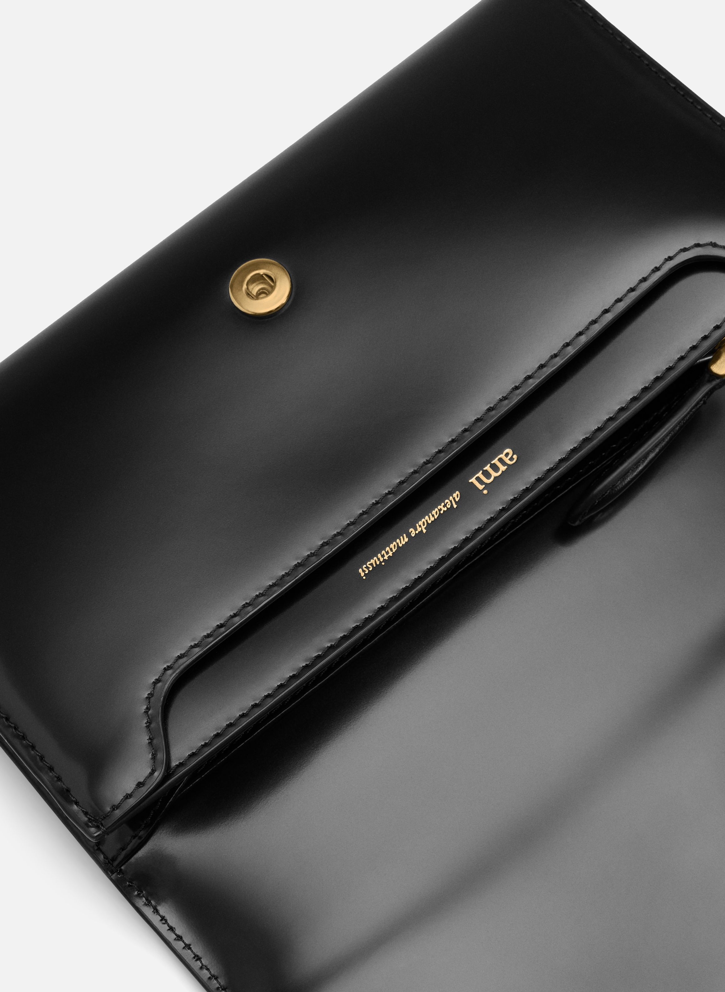 Portefeuille Continental Paris Paris En Cuir Glacé unisexe AMI PARIS Noir