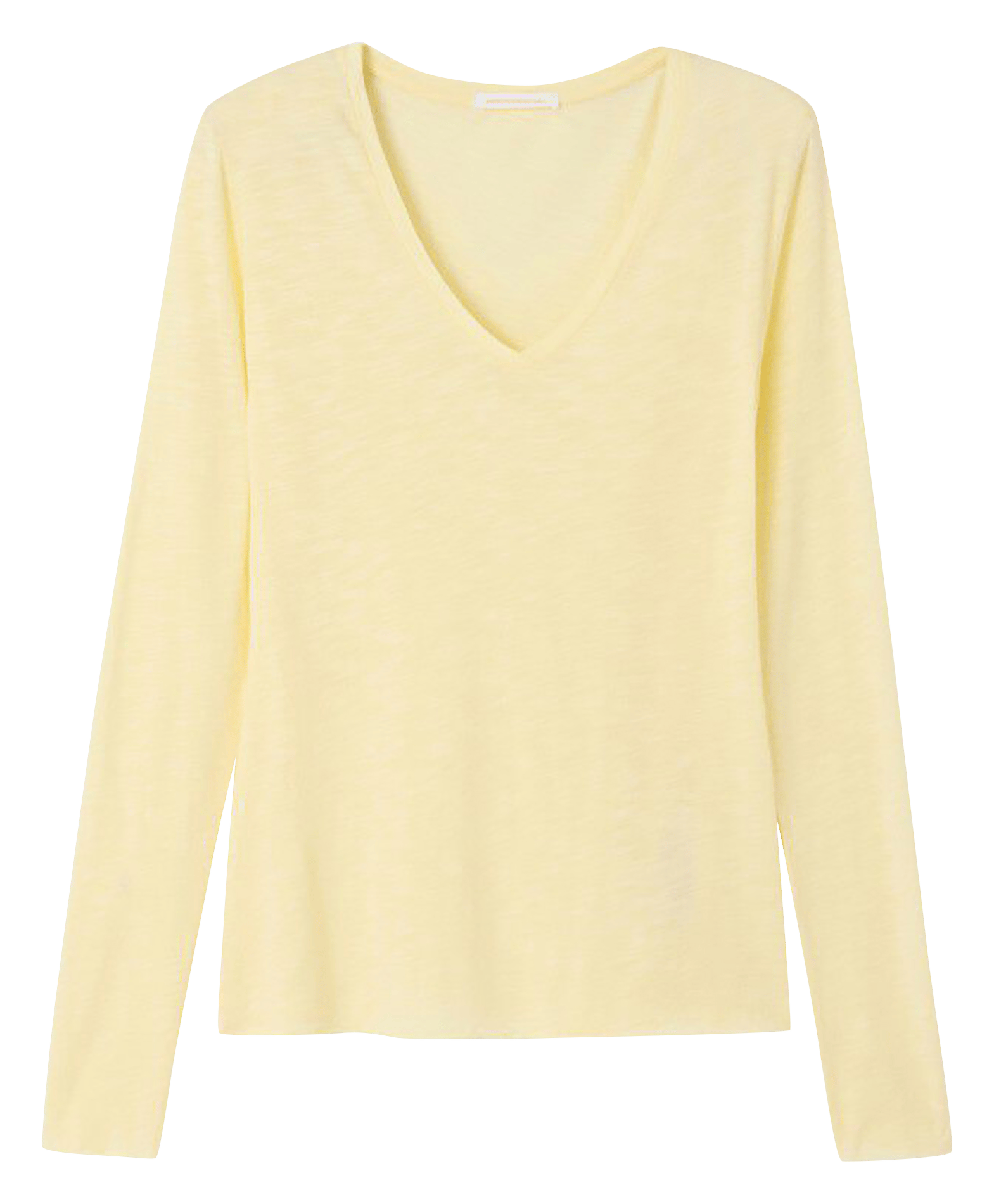 Tee-shirt à col v en coton mélangé jacksonville AMERICAN VINTAGE Jaune