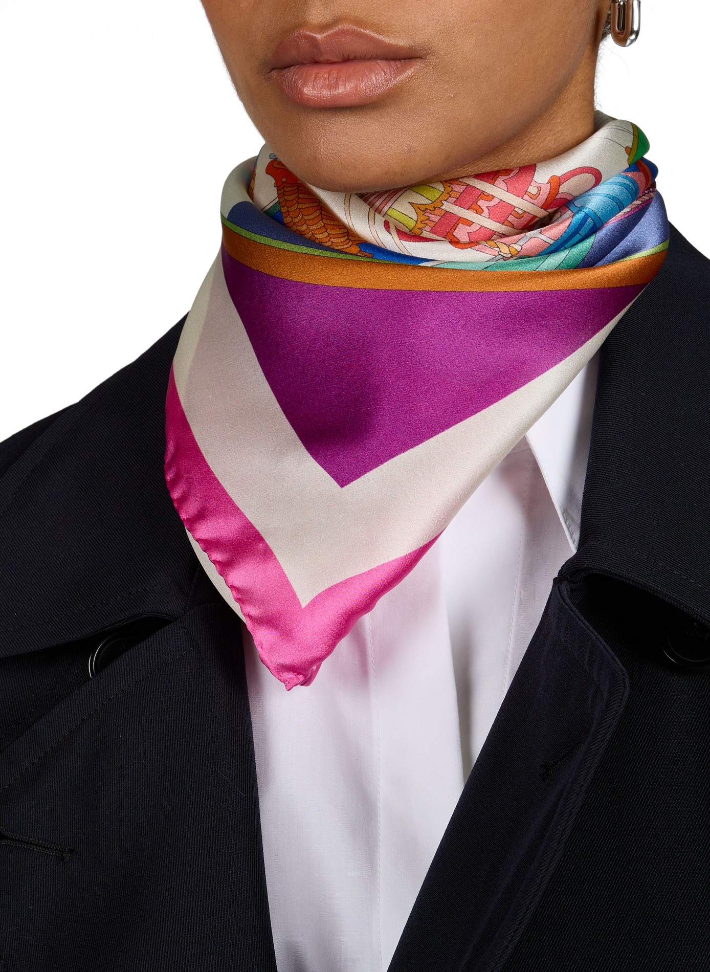 Carré de soie imprimé AU PRINTEMPS PARIS Multicolore